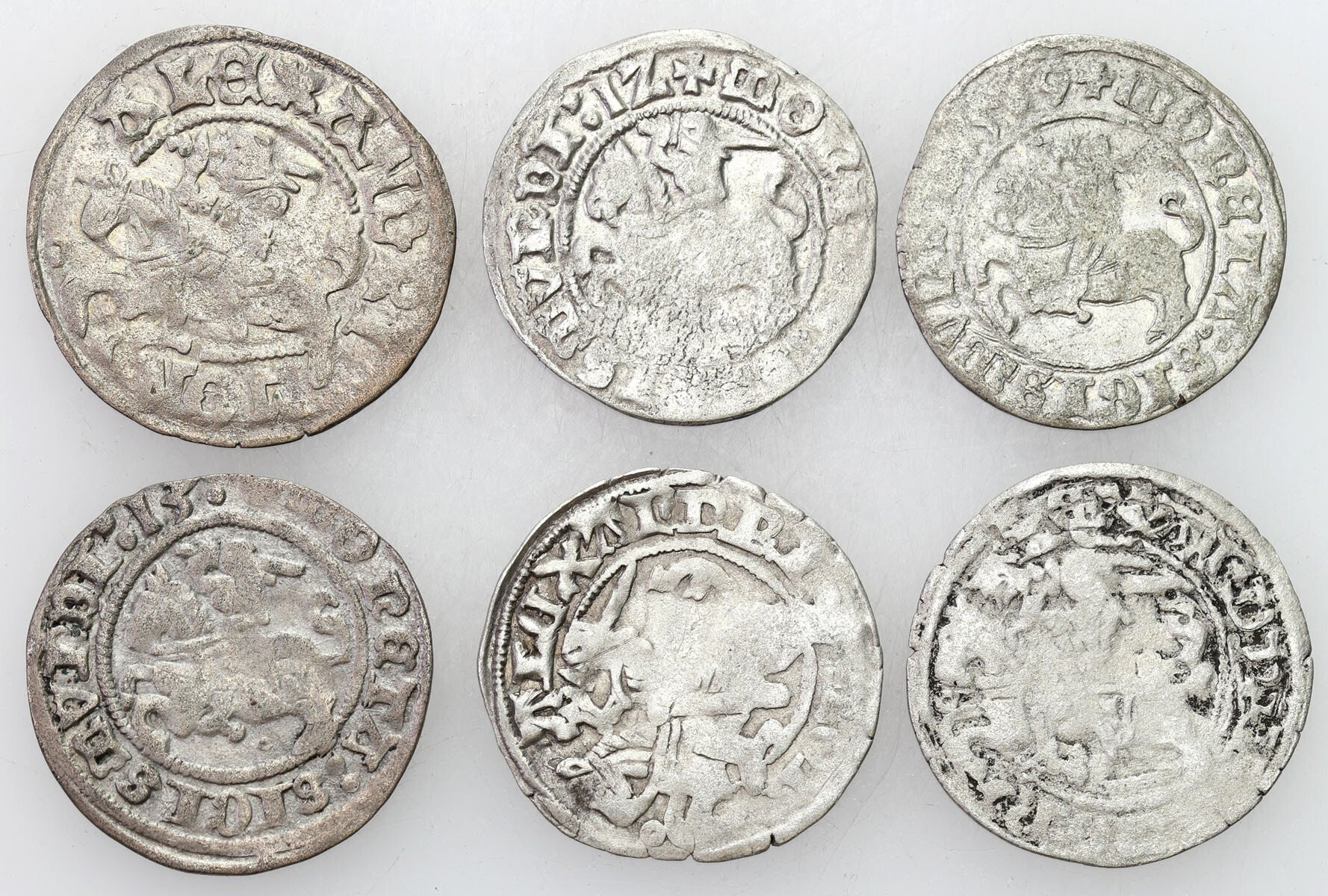 Aleksander Jagiellończyk, Zygmunt I Stary. Półgrosz, Wilno, zestaw 6 monet