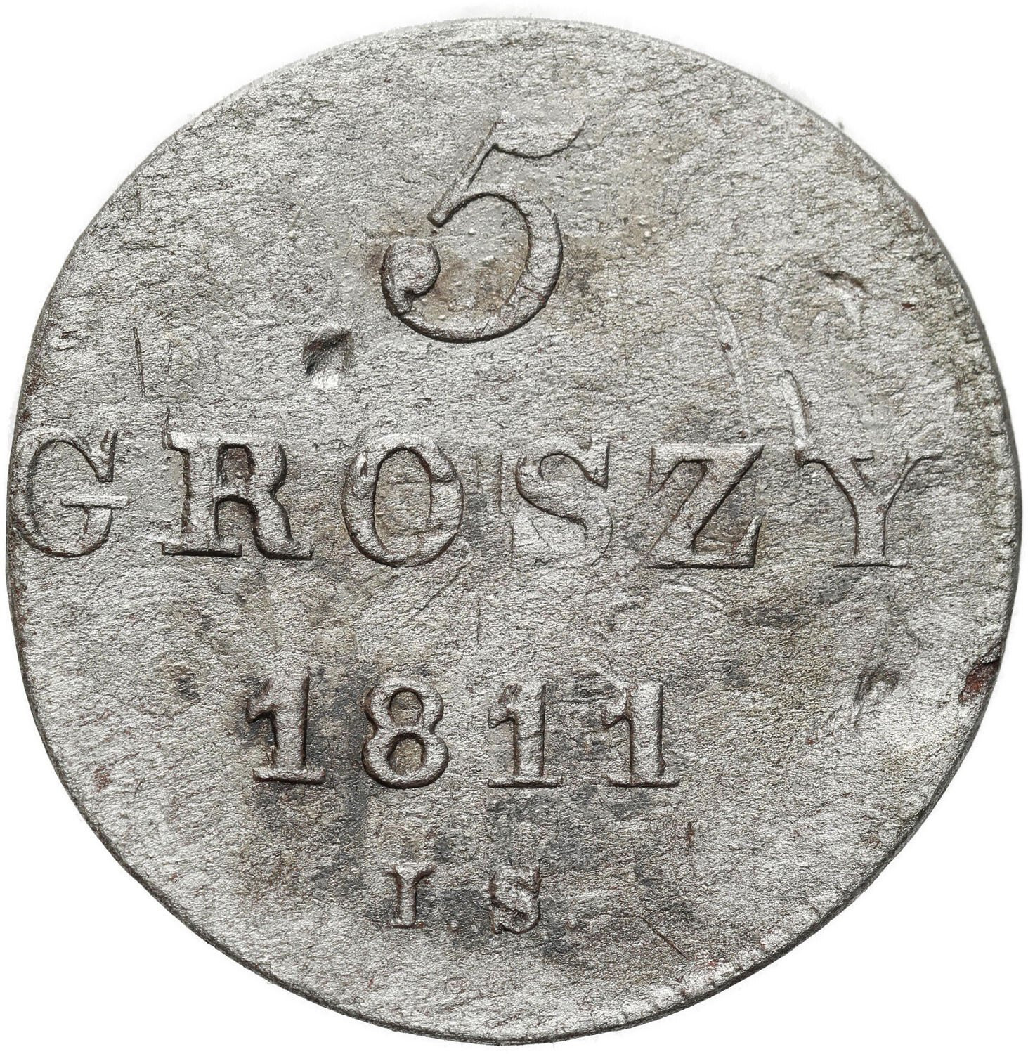Księstwo Warszawskie. 5 groszy 1811 IS, Warszawa
