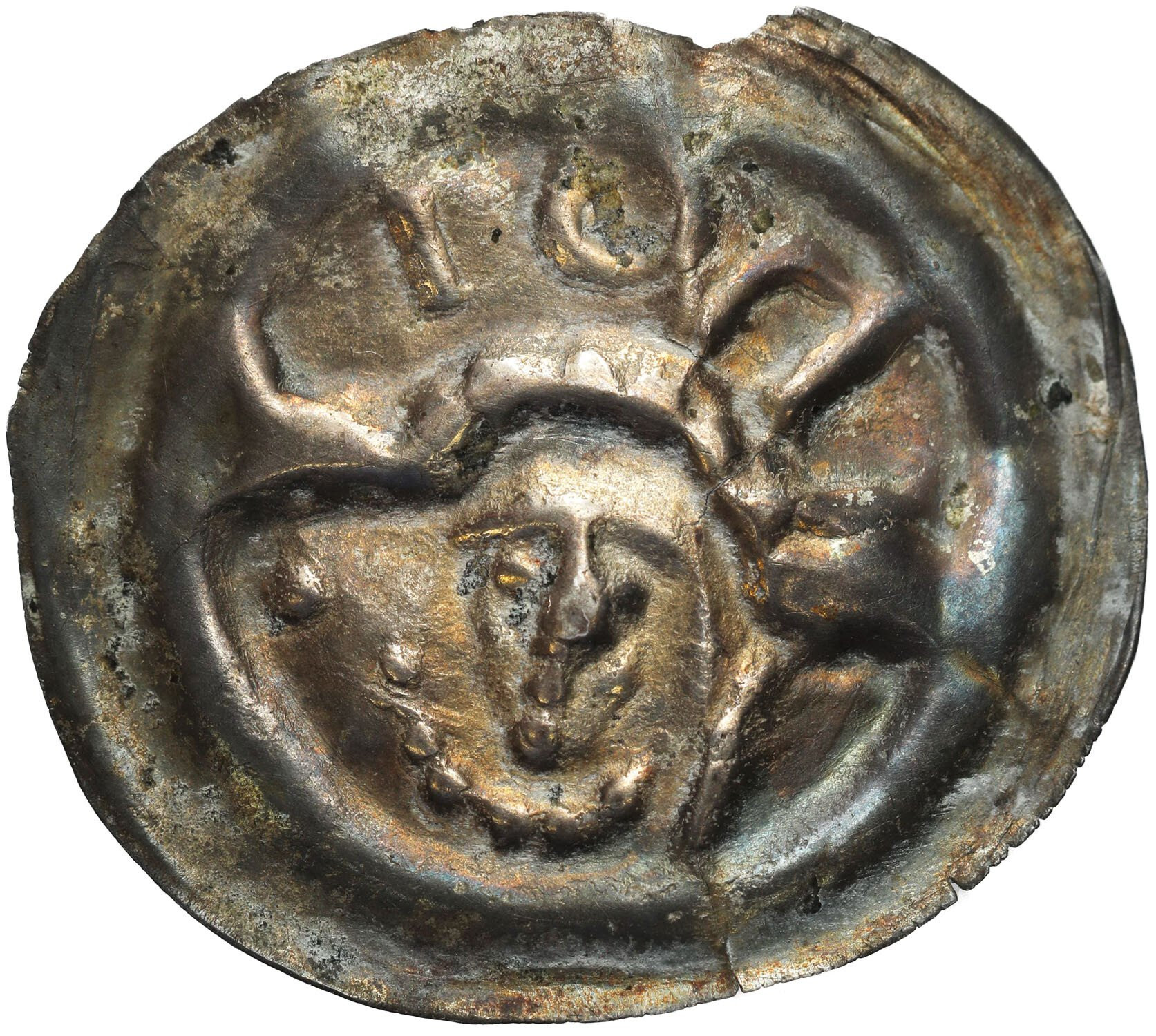 Dolny Śląsk, Henryk I Brodaty (1201-1238) lub Henryk II Pobożny (1238-1241). Brakteat, Wrocław - RZADKOŚĆ