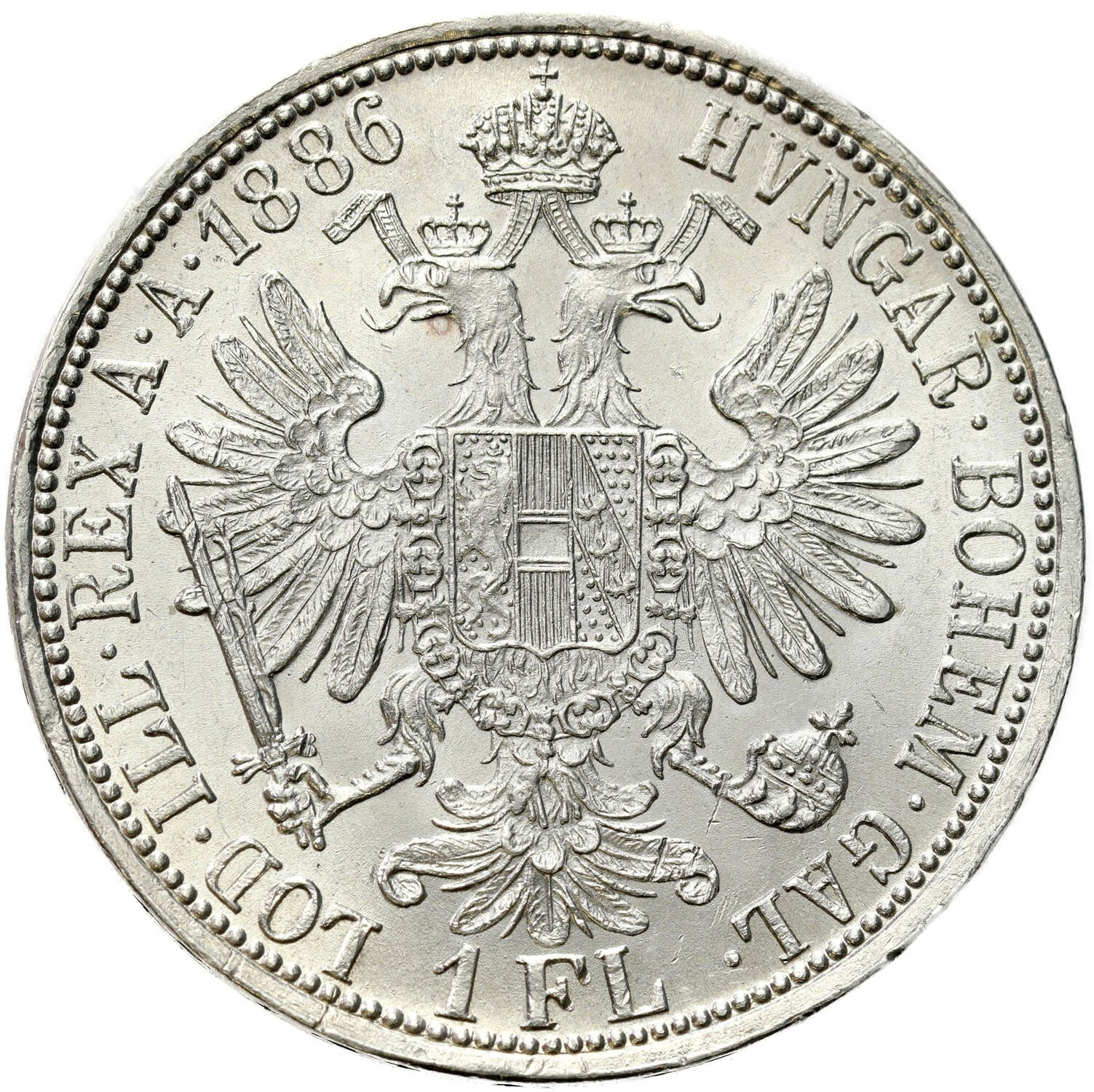 Austria. Franciszek Józef I (1848–1916). 1 floren 1886, Wiedeń