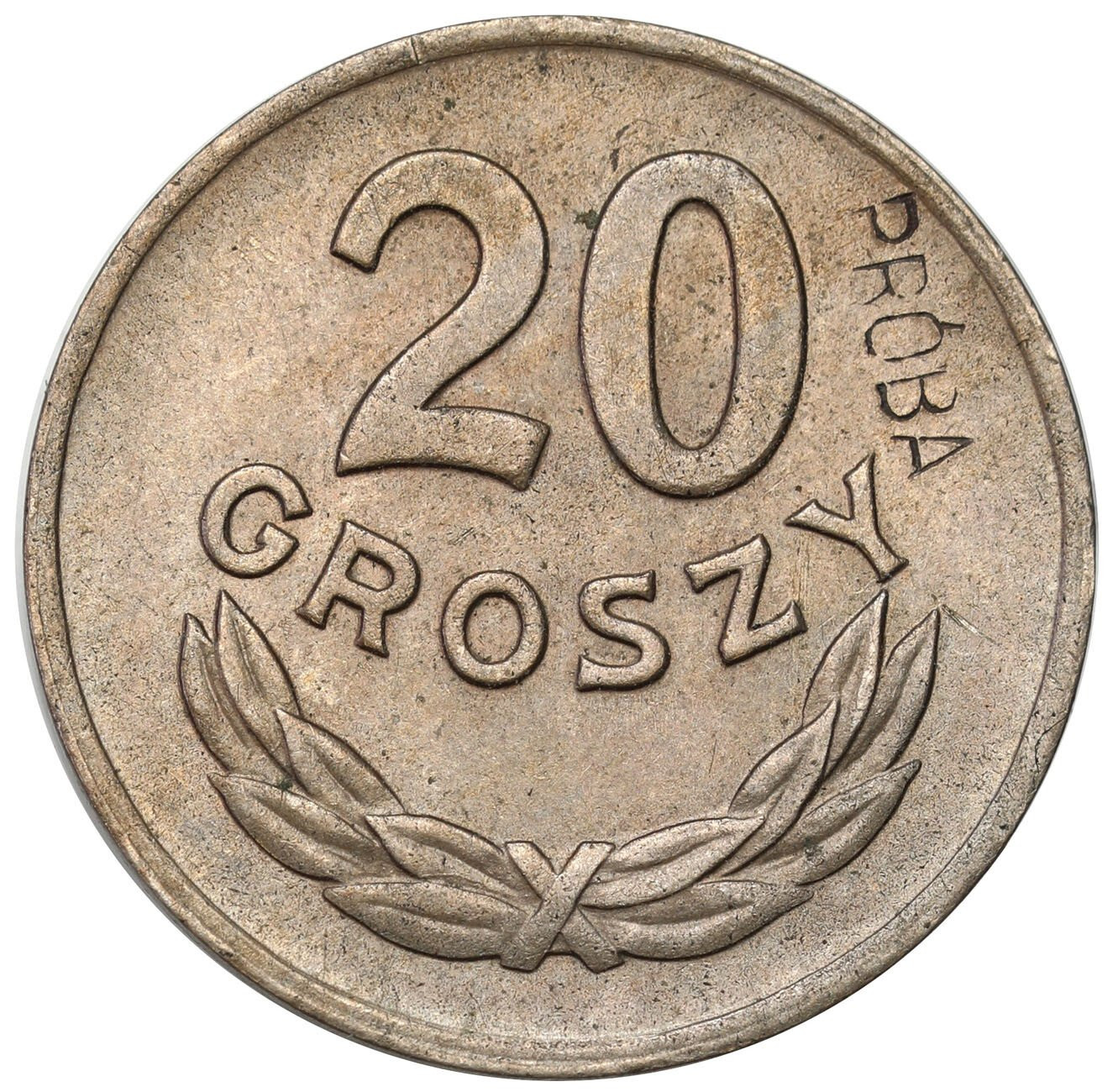 PRL. PRÓBA miedzionikiel 20 groszy 1949