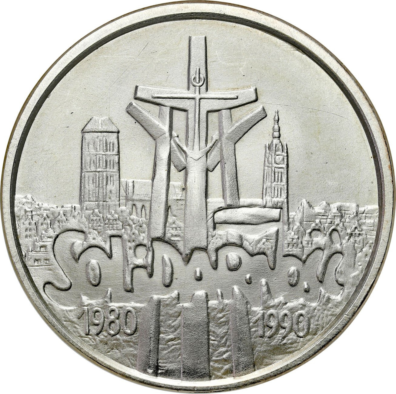 III RP.  100.000 złotych 1990 Solidarność typ B PCG MS70 – RZADSZE