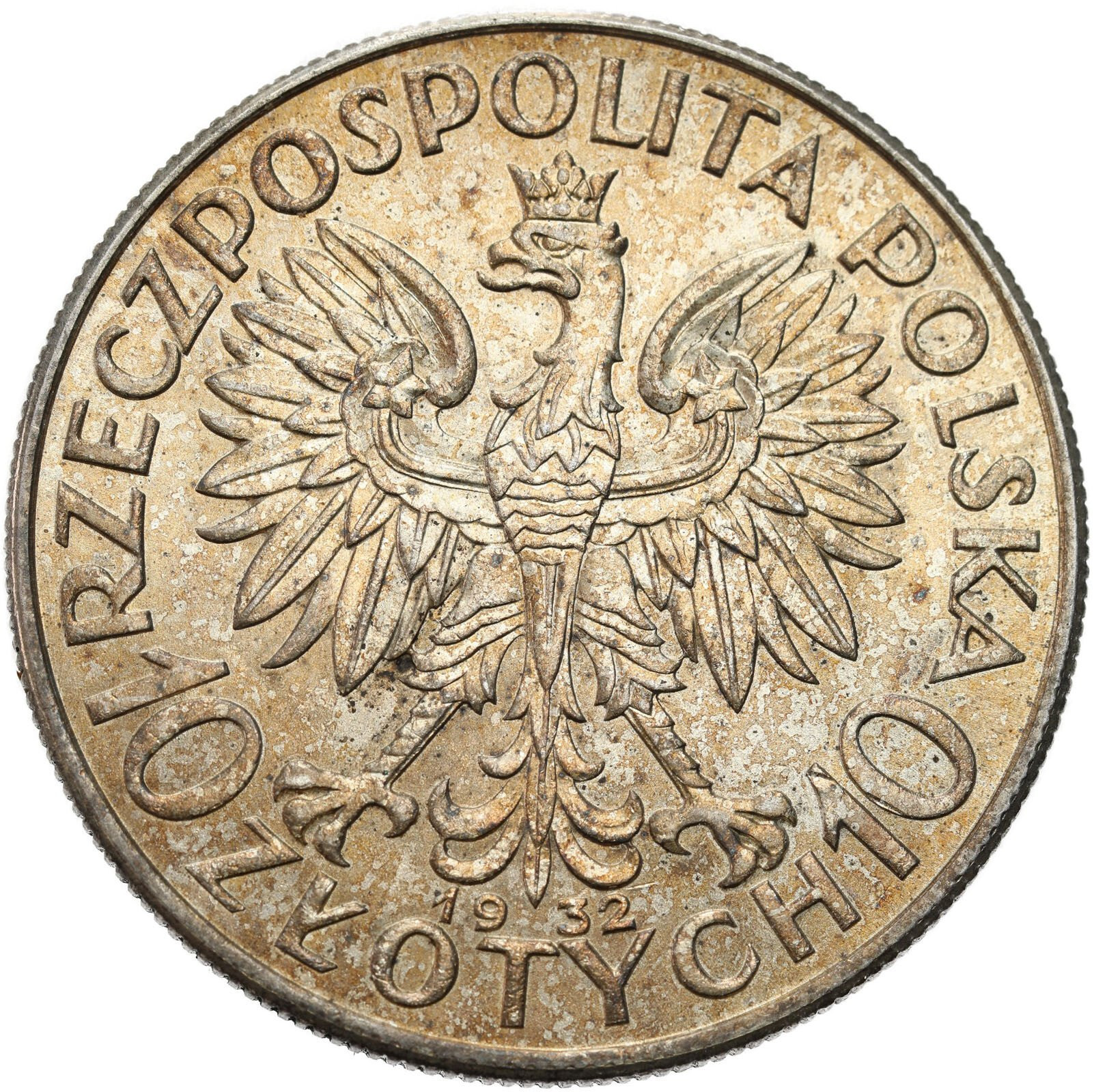 II RP. 10 złotych 1932 głowa kobiety (bez znaku), Londyn