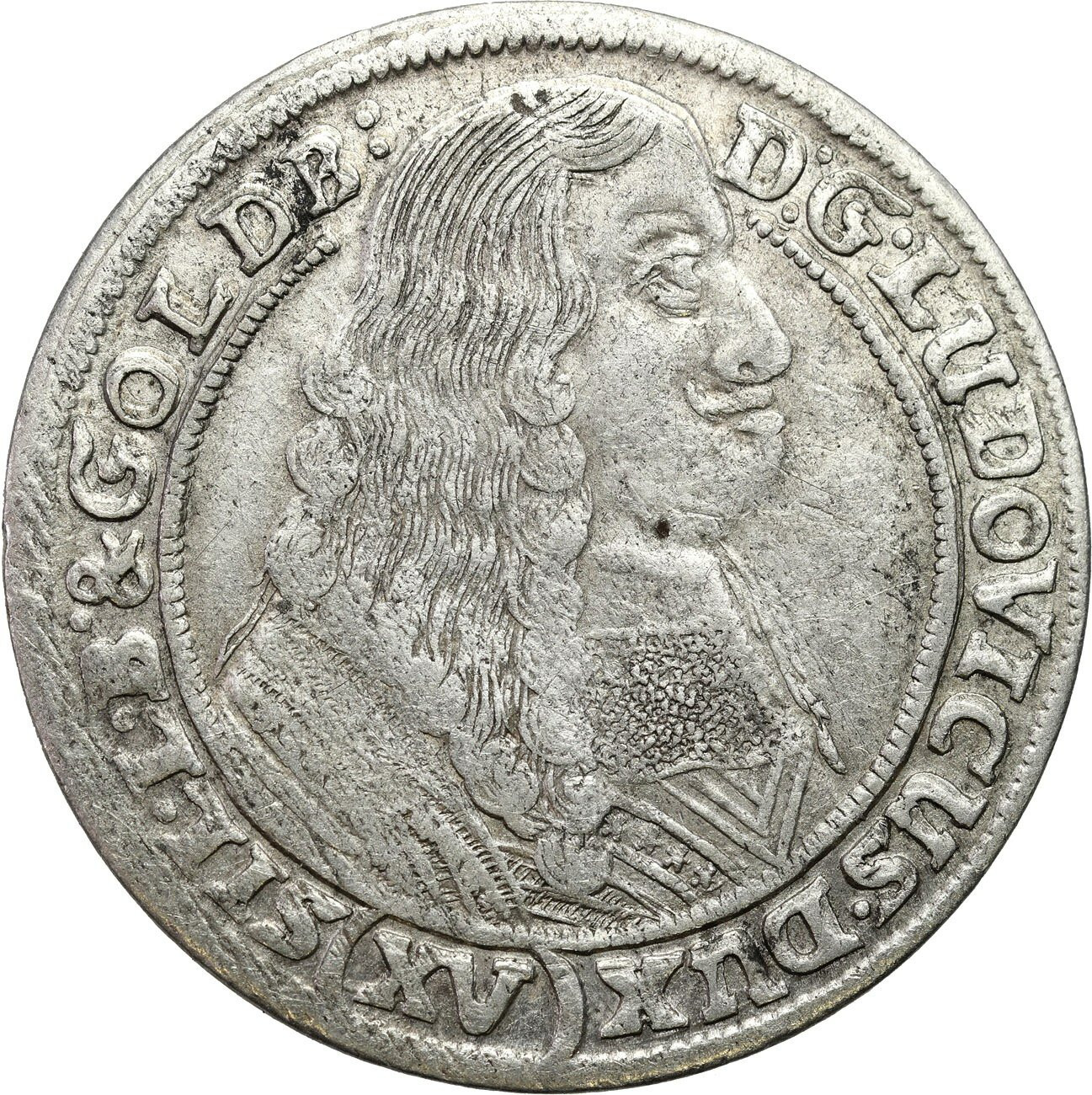 Śląsk, Księstwo Legnicko-Brzesko-Wołowskie. Ludwik IV Legnicki (1653-1663). 15 krajcarów 1663, Brzeg