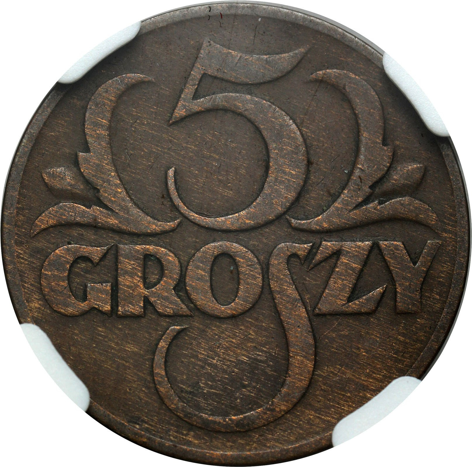 II RP. 5 groszy 1934 NGC VF30 - NAJRZADSZY ROCZNIK