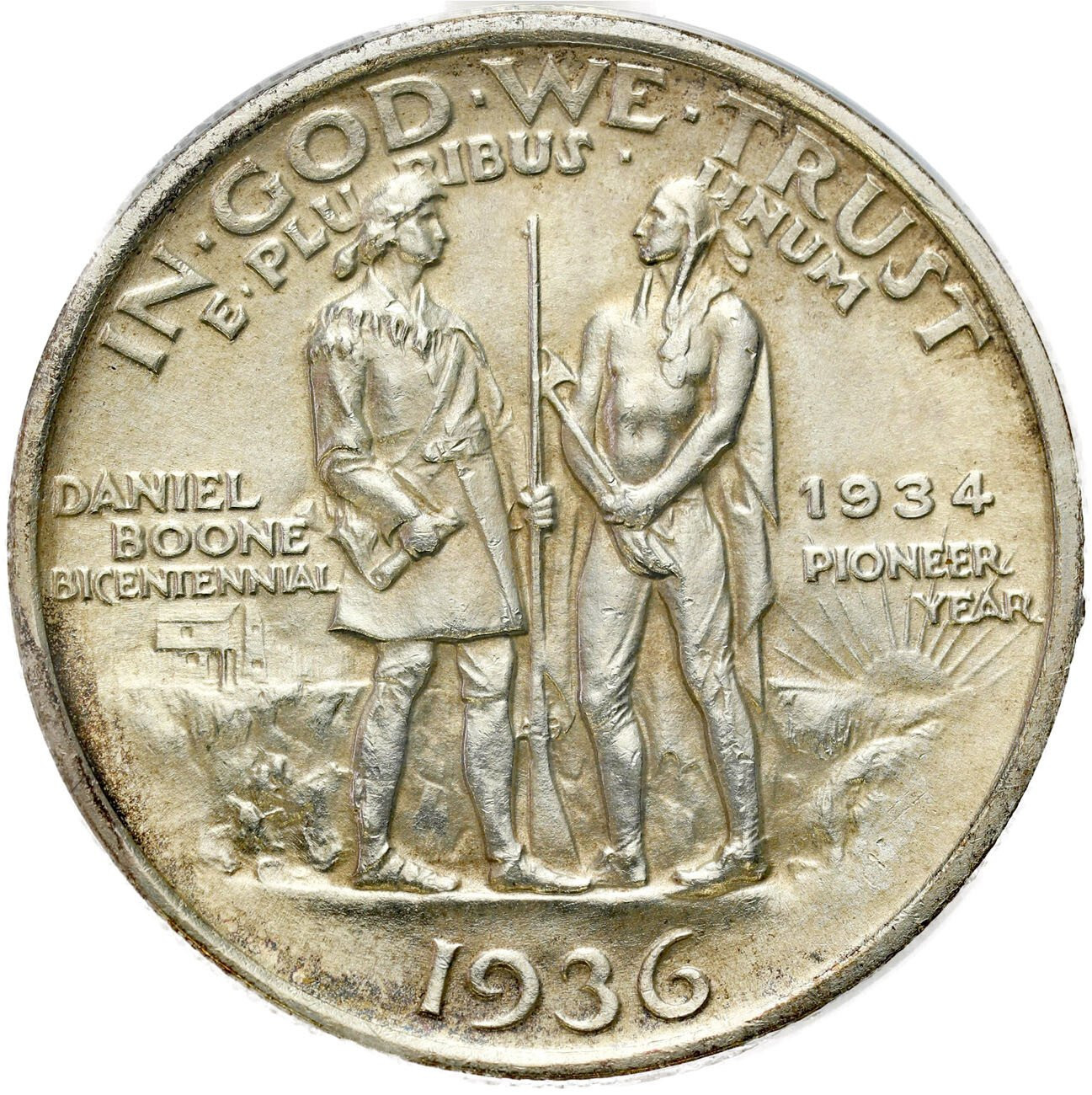 USA. 1/2 dolara (50 centów) 1936 Boone Daniel, Filadelfia ANACS MS64 - PIĘKNE