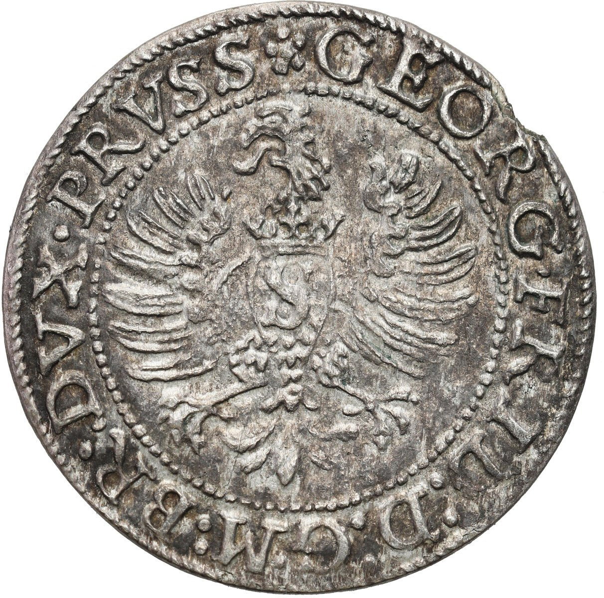 Prusy Książęce (1525–1657). Jerzy Fryderyk von Ansbach (1578–1603). Grosz 1595, Królewiec