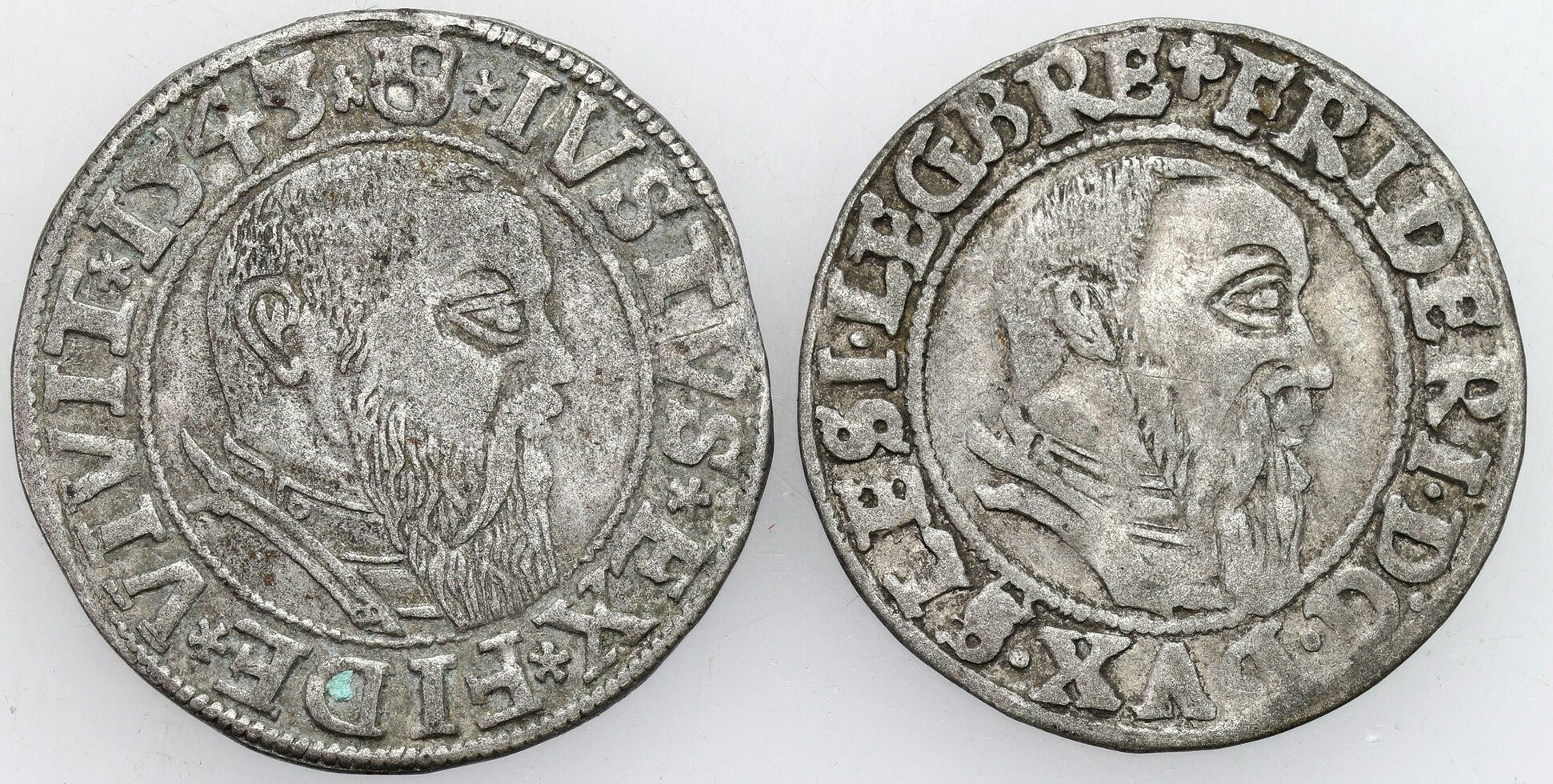 Śląsk, Fryderyk II (1505–1547). Grosz 1543, Brzeg i Albert Hohenzollern. Grosz 1543, Królewiec