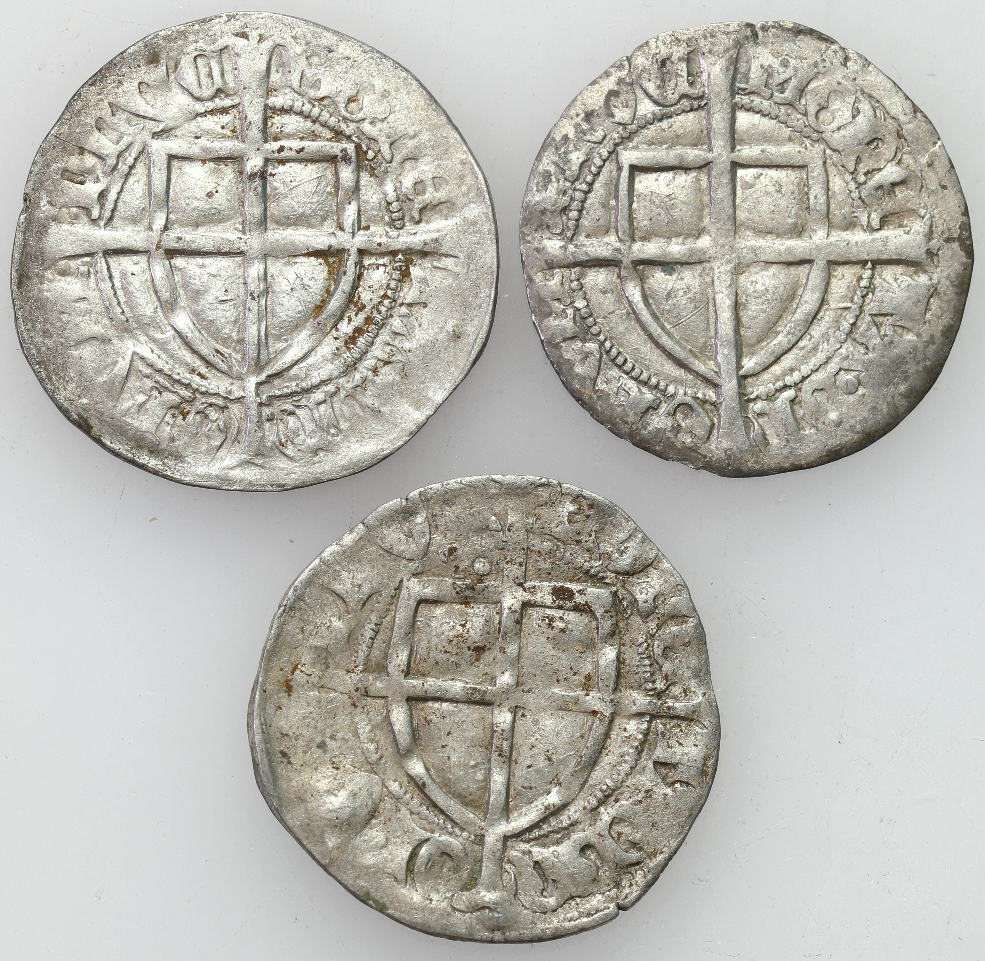 Zakon Krzyżacki. Michał I (1414–1422) i Paweł I Bellitzer (1422–1441). Szeląg, zestaw 3 monet