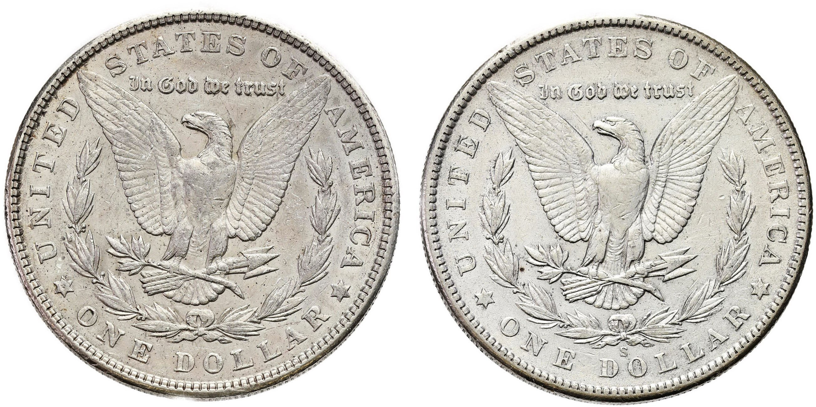 USA, Liberty 1 Dolar 1904 San Francisco + 1900 Filadelfia – zestaw 2 sztuk