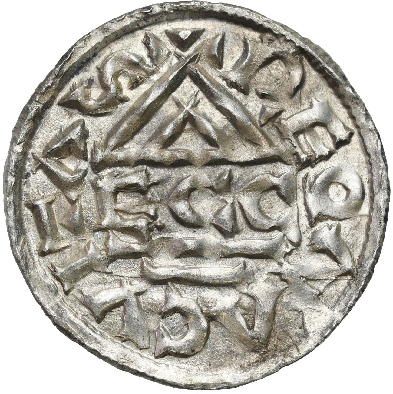 Niemcy, Bawaria, Ratyzbona. Henryk II Kłótnik II - drugie panowanie (985–995). Denar - PIĘKNY