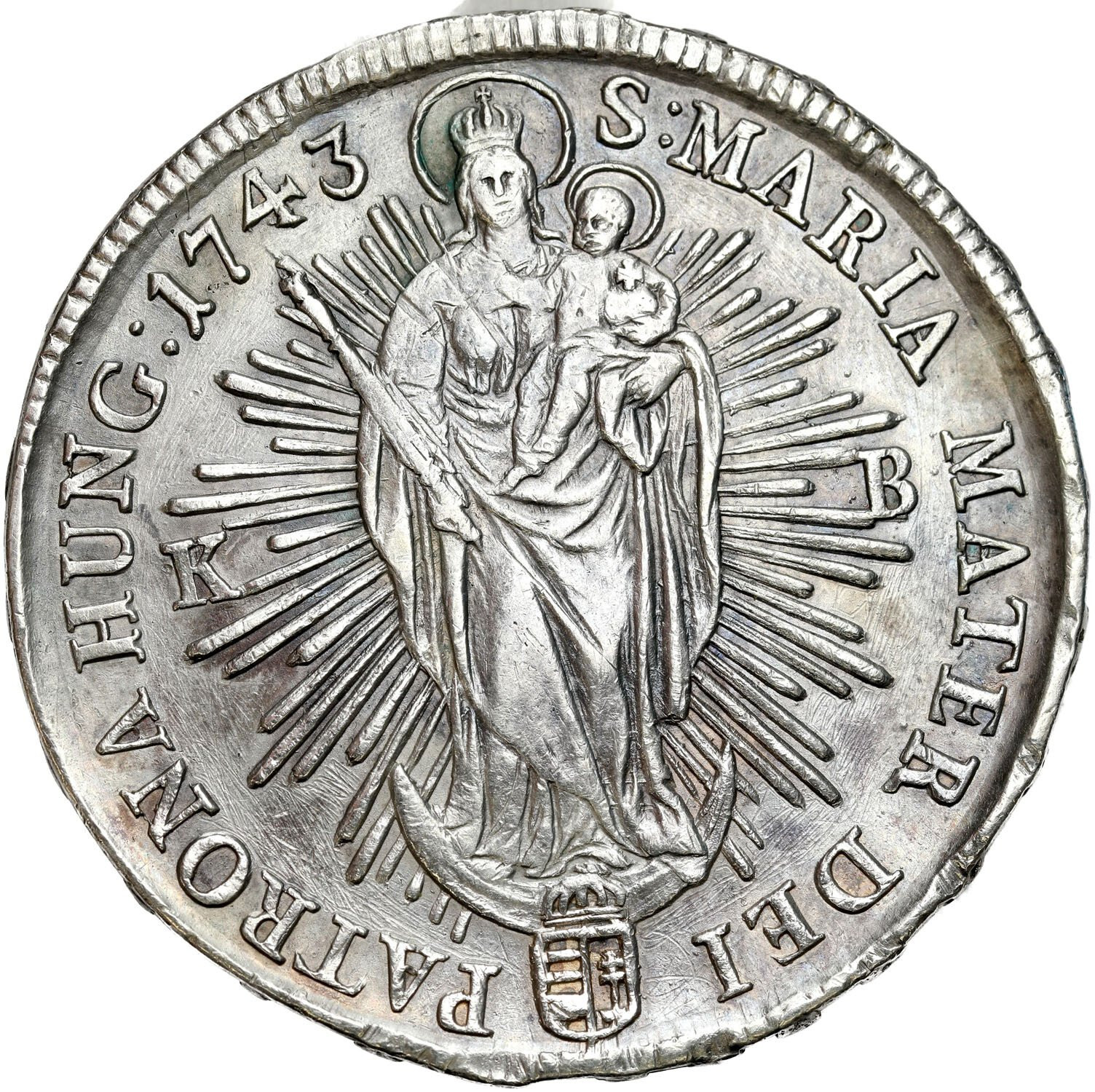 Węgry. Maria Teresa (1740–1780), Talar 1743 KB, Kremnica