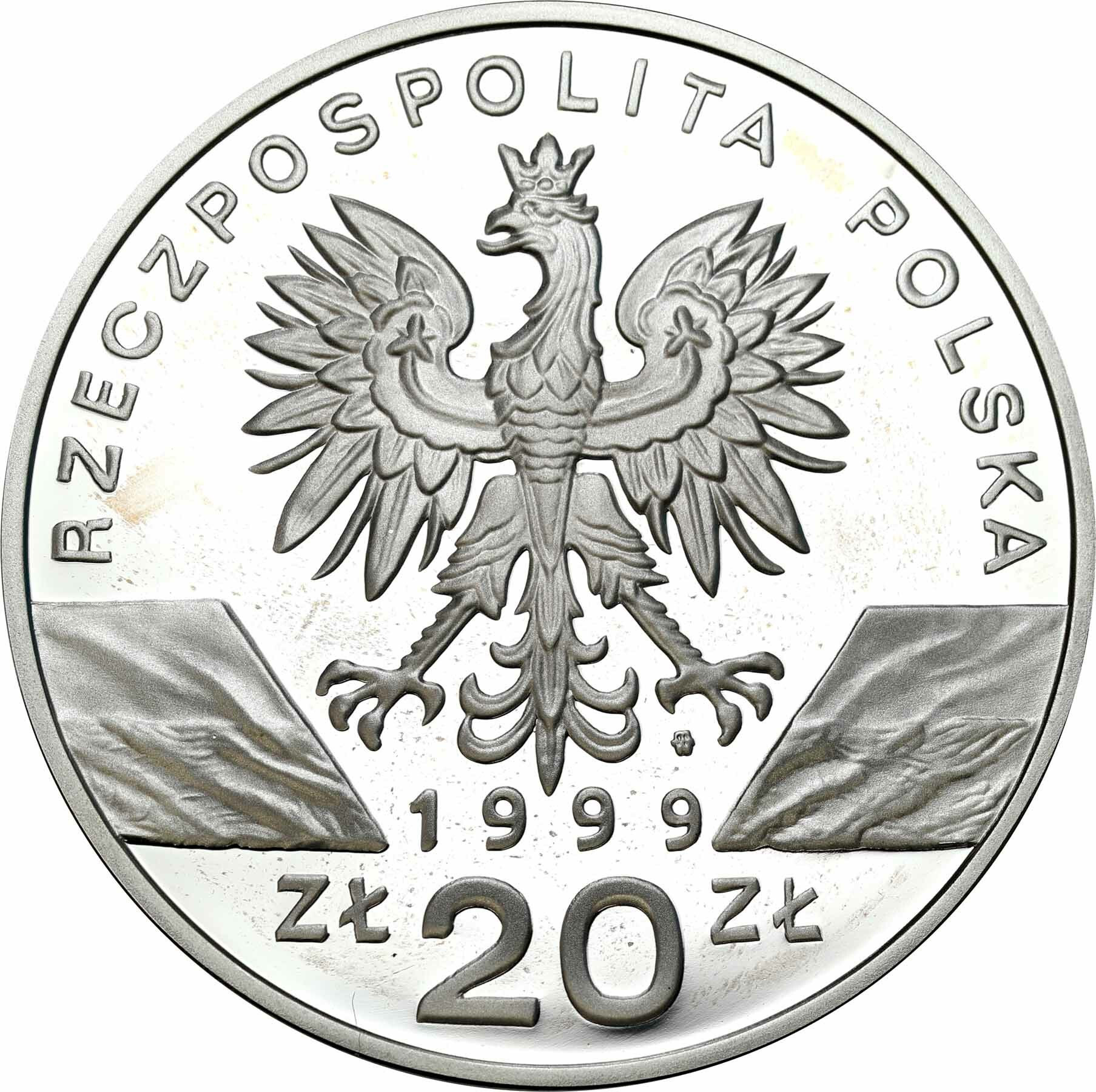 III RP. 20 złotych 1999 Wilki 
