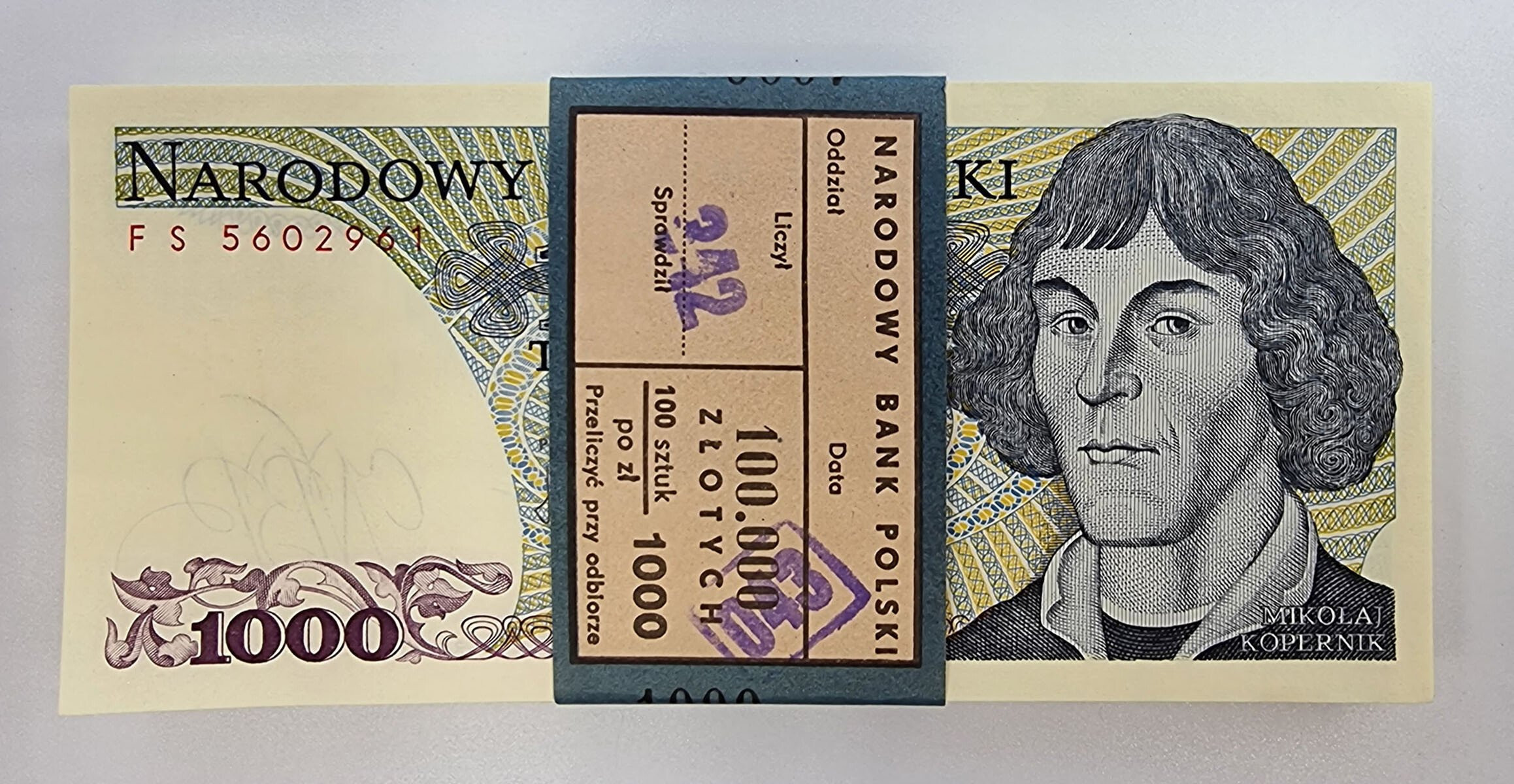 PRL. 1.000 złotych 1982 seria FS - PACZKA BANKOWA