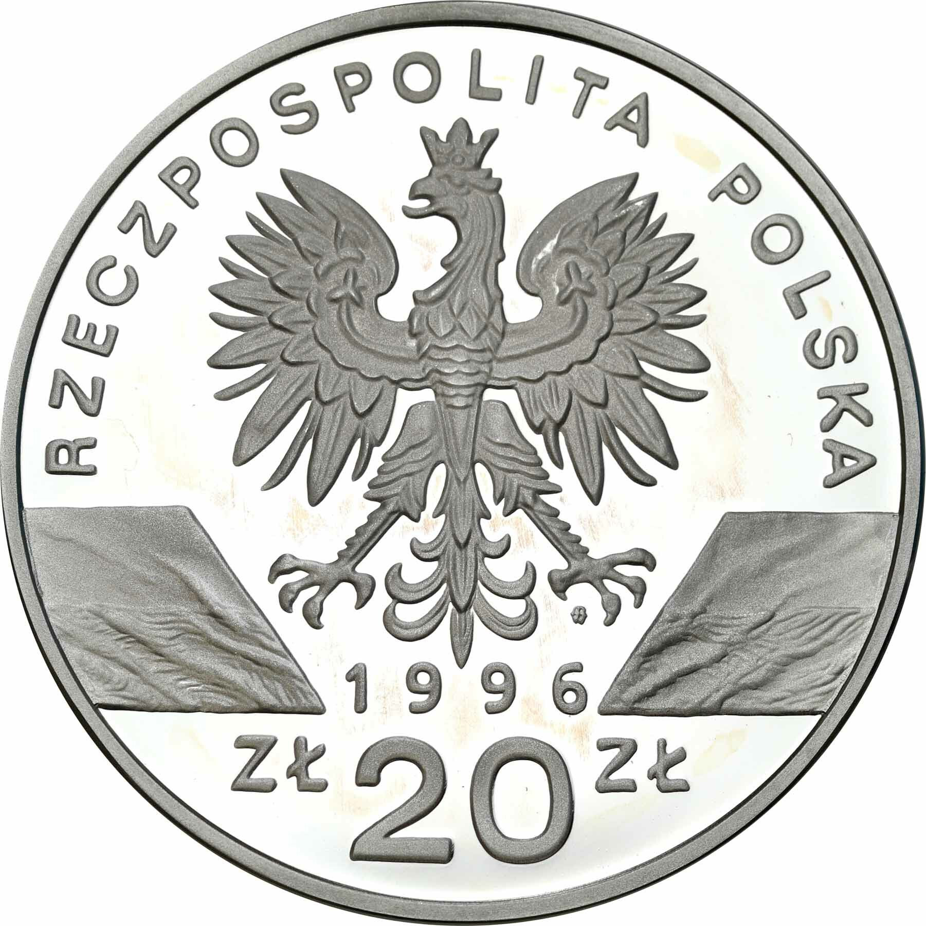 III RP. 20 złotych 1996 Jeż - RZADSZE