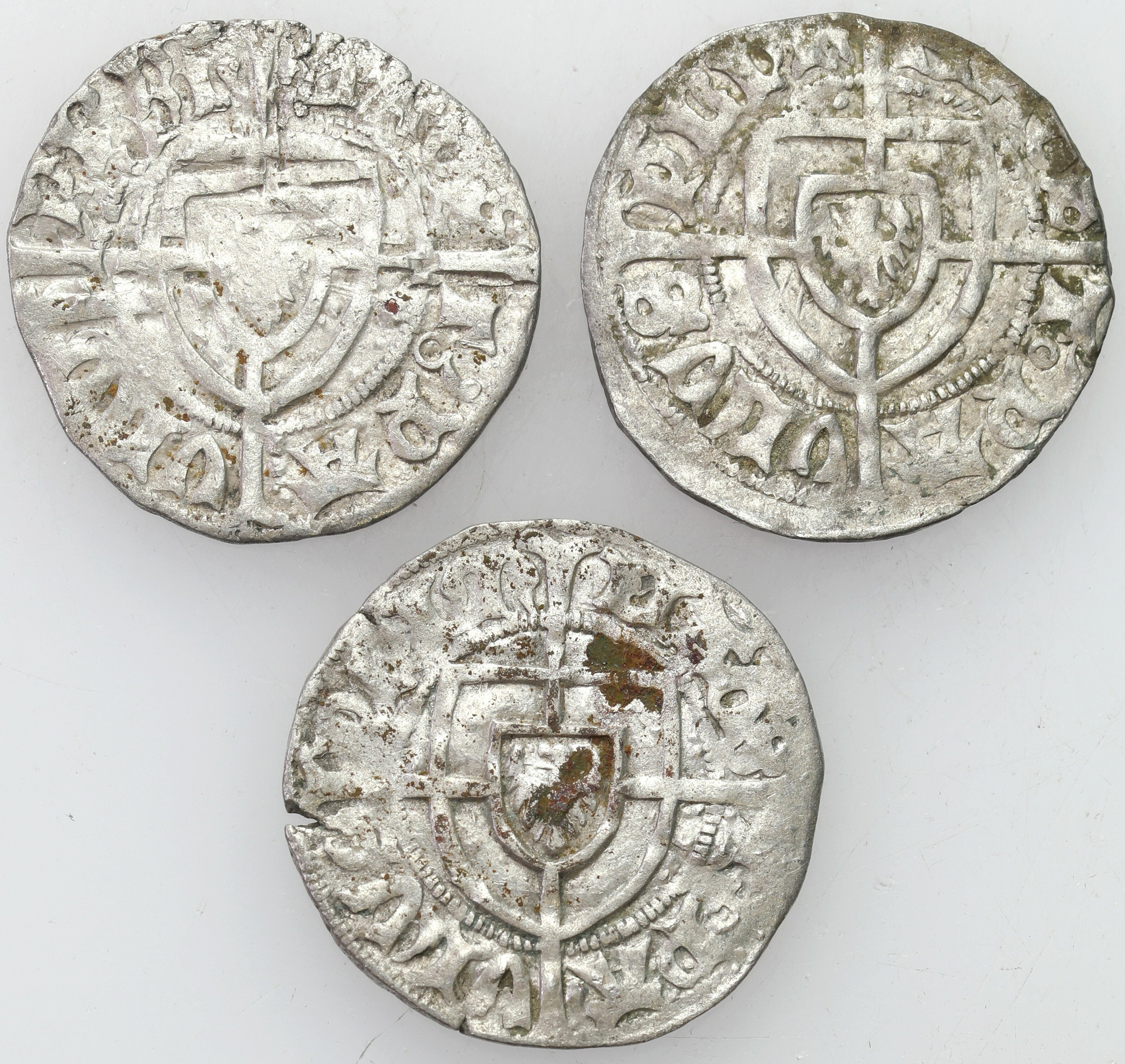 Zakon Krzyżacki. Paweł I Bellitzer (1422–1441). Szeląg, zestaw 3 monet