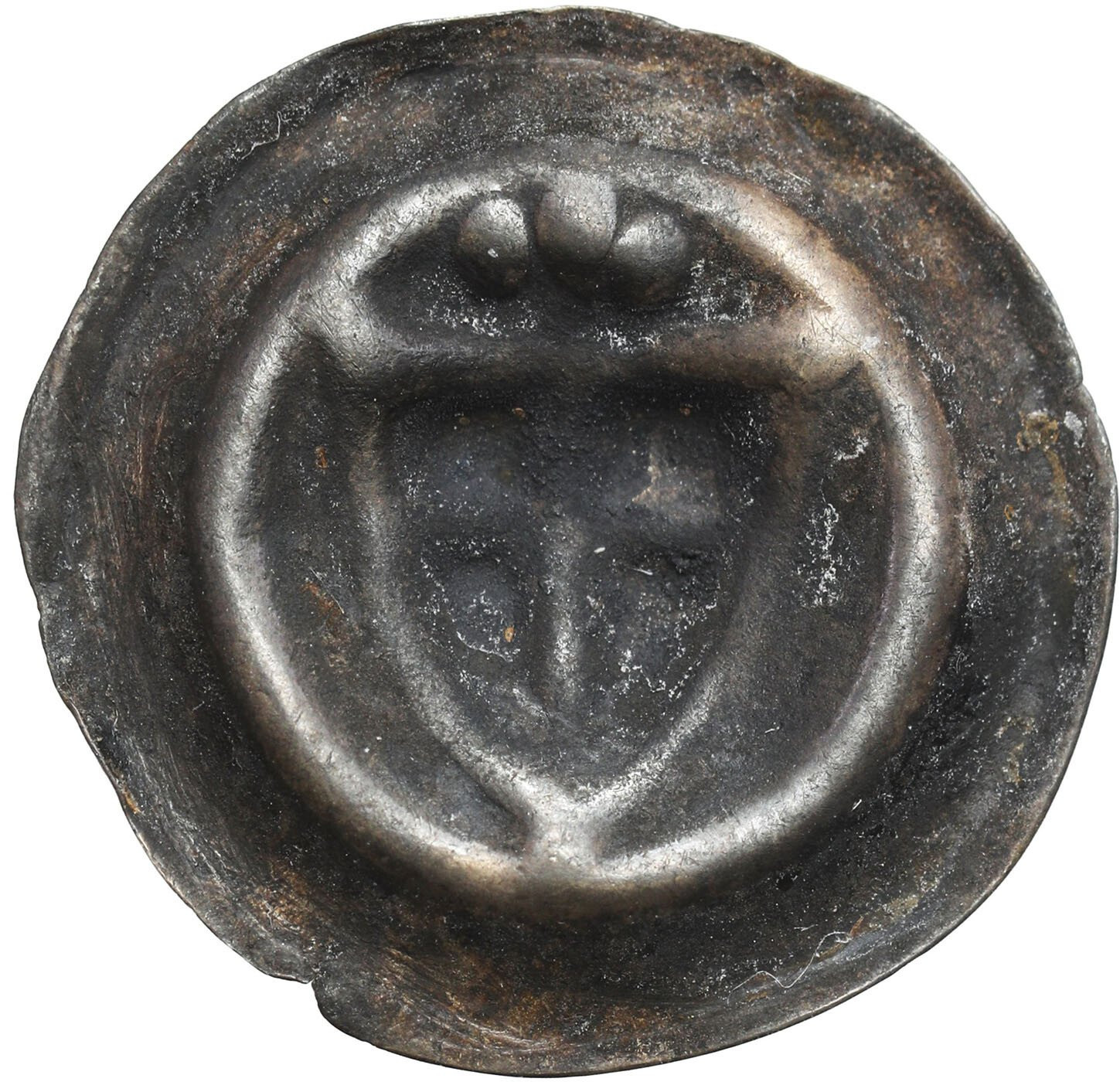 Zakon Krzyżacki. Brakteat 1353–1360 - Tarcza sześciopromienna z gwiazdą