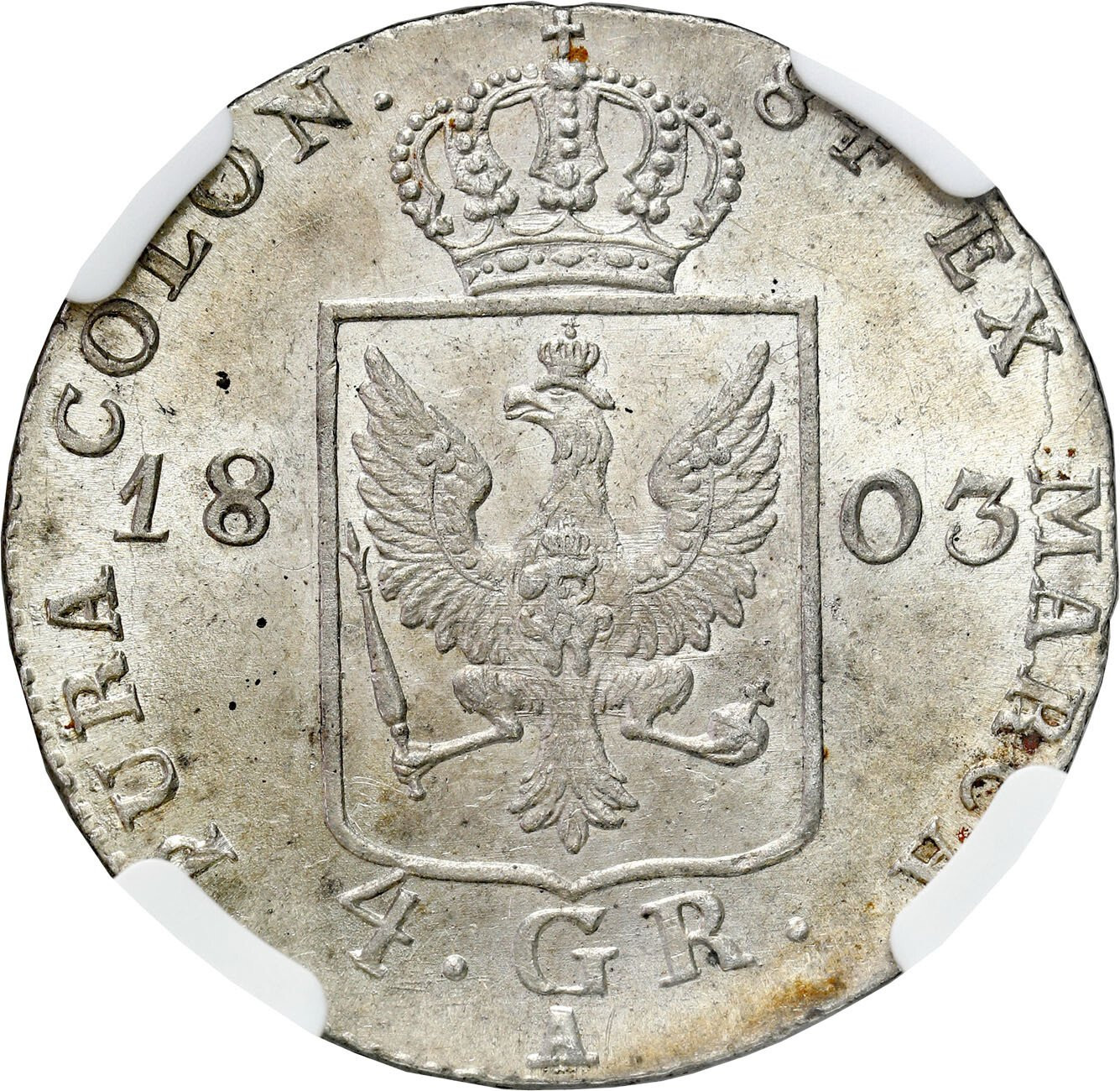 Niemcy, Prusy. Fryderyk Wilhelm III. 4 Grosze 1803 A, Berlin NGC MS62+ (2MAX)
