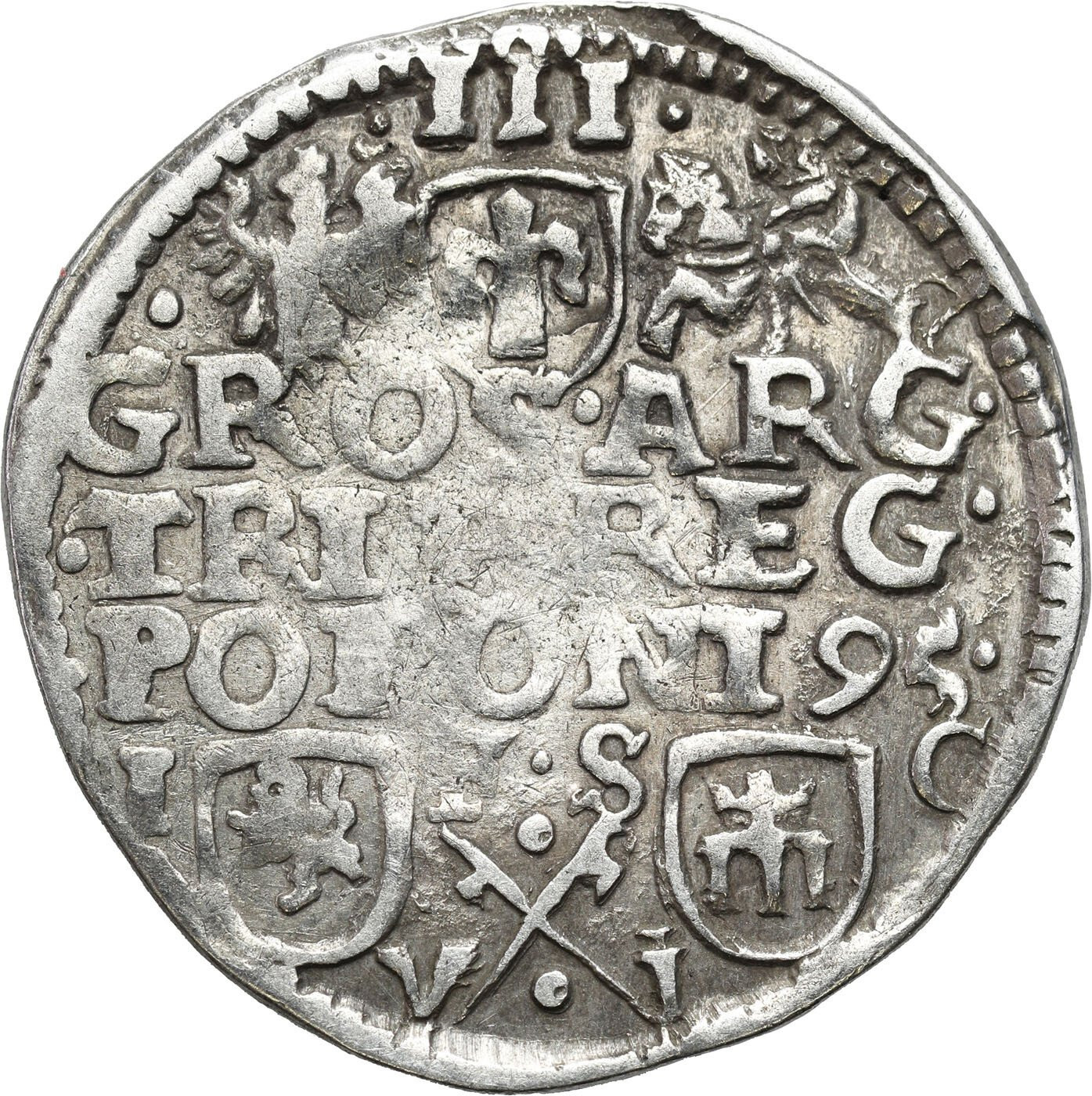 Zygmunt III Waza. Trojak (3 grosze) 1595, Bydgoszcz 