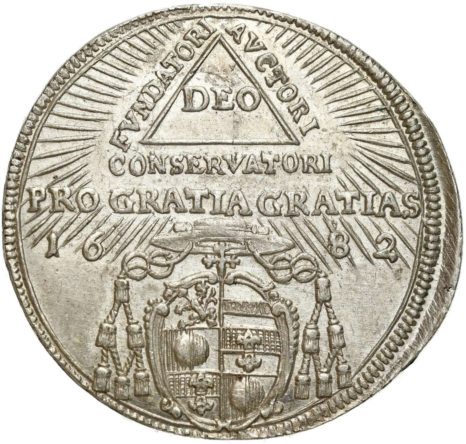 Austria, Salzburg. Max Gandolph v. Küenburg (1668-1687). Srebrna odbitka potrójnego dukata 1682