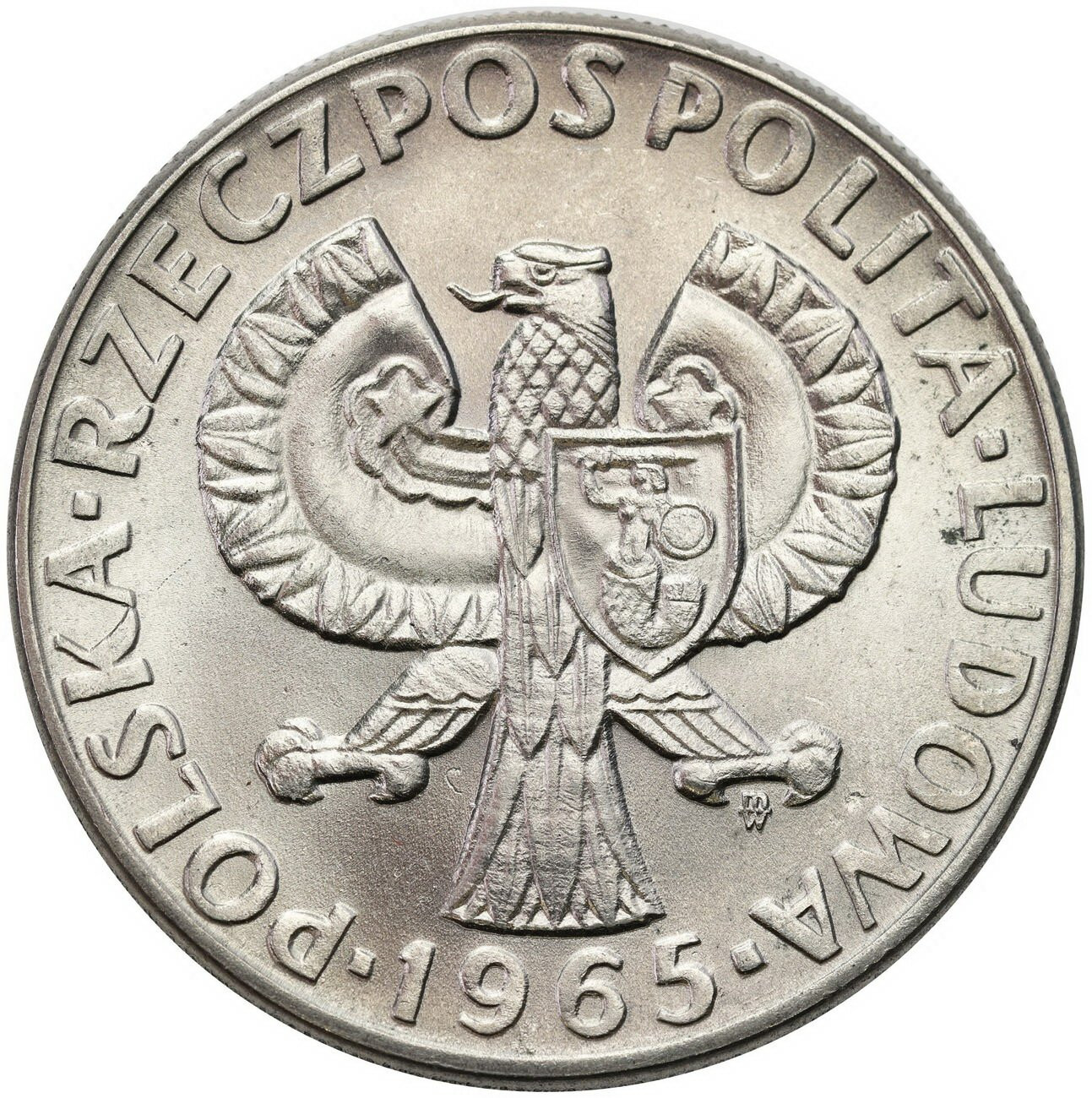 PRL. PRÓBA Nikiel 10 złotych 1965 – gruba syrenka