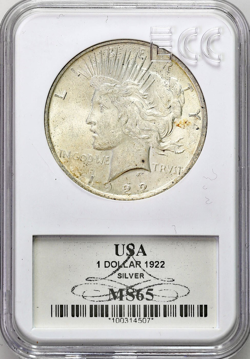 USA. Dolar 1922, Filadelfia GCN MS65 – ŁADNE  