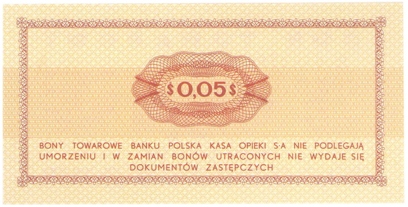  Bank PKO S.A. Bon na 5 centów 1969 seria Ea - PIĘKNE