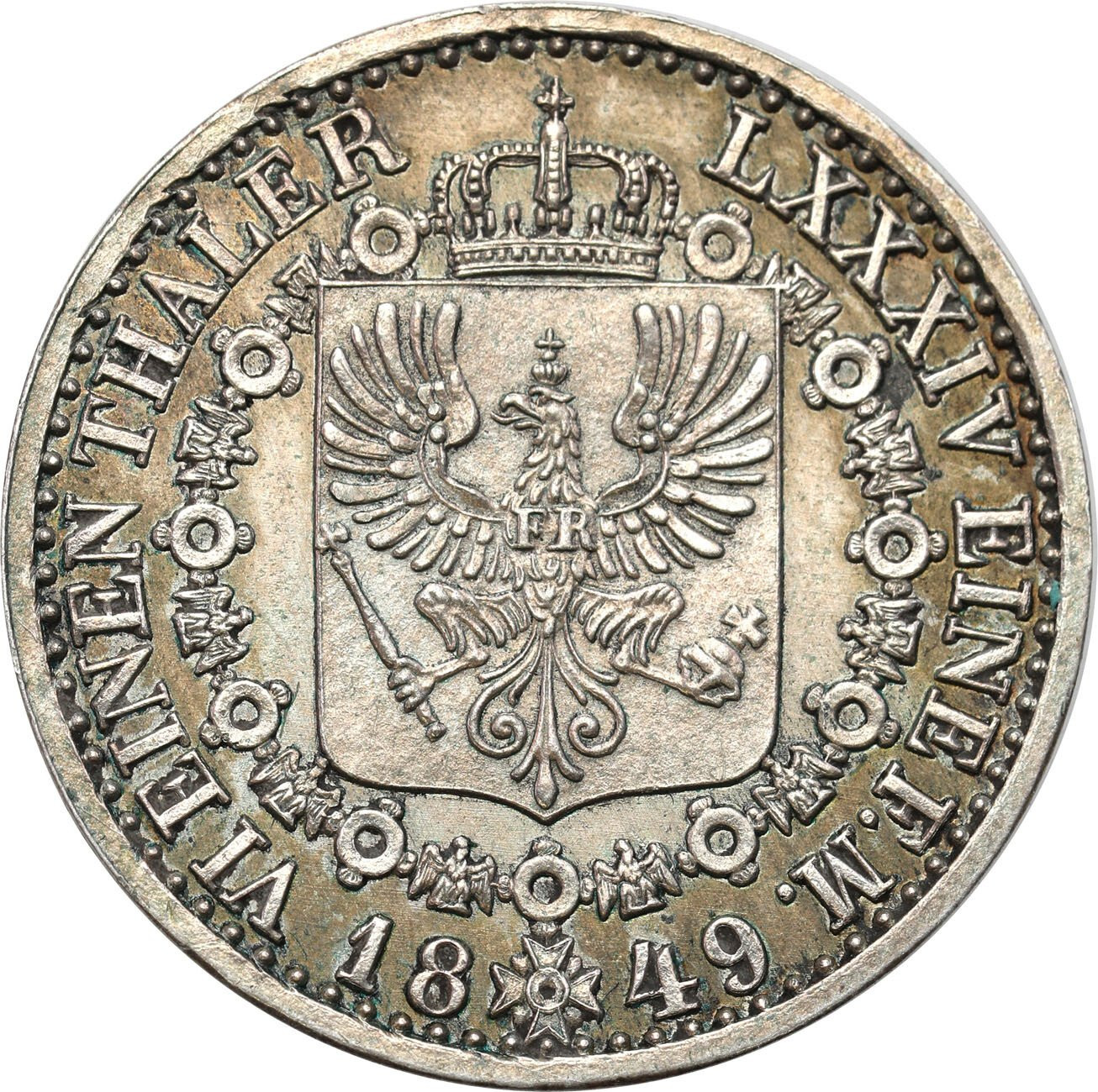 Niemcy, Prusy. Fryderyk Wilhelm IV (1840–1861).  1/6 Talara 1849 A, Berlin - PIĘKNE