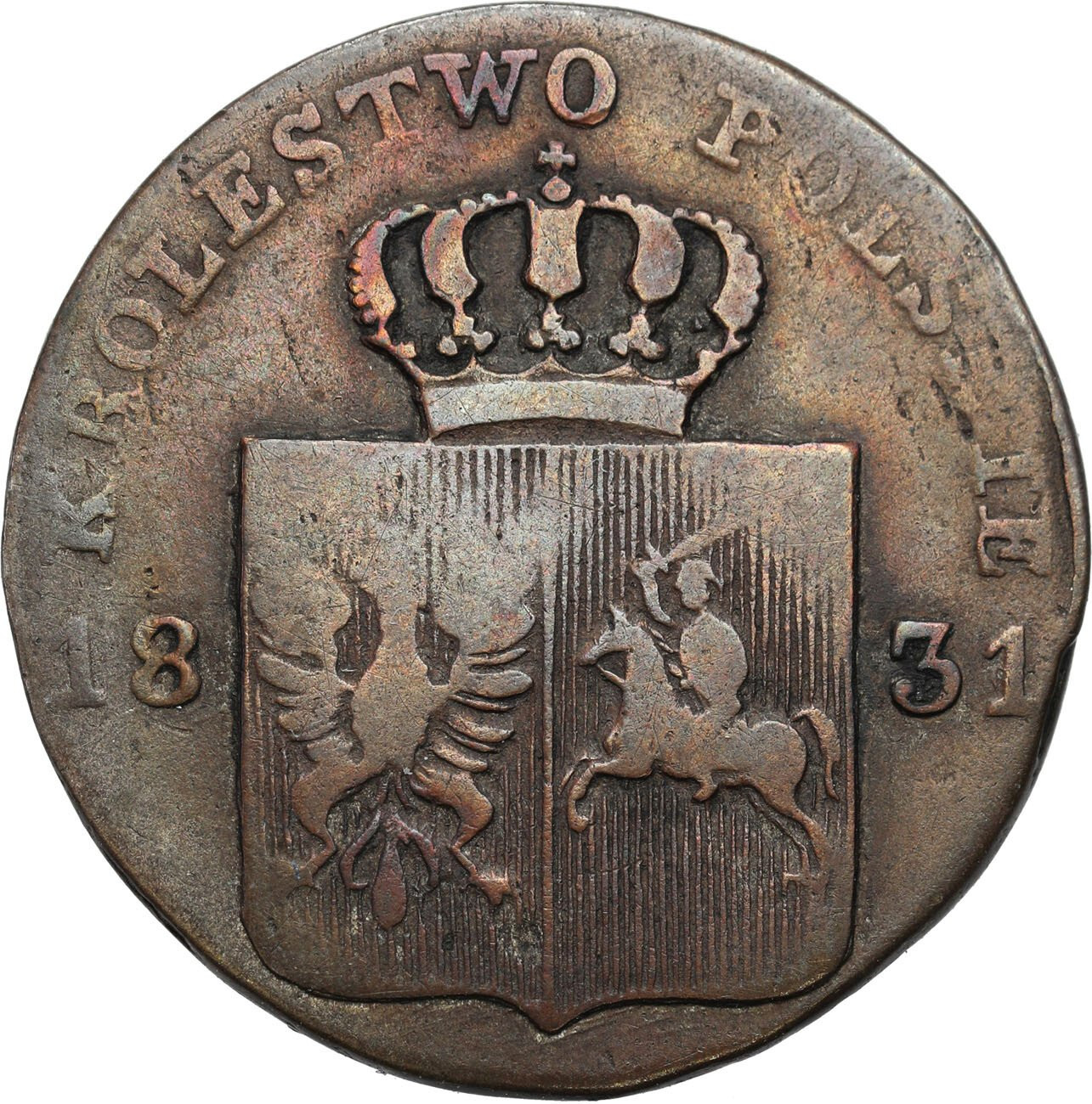 Powstanie Listopadowe. 10 groszy 1831, Warszawa - łapy Orła zgięte