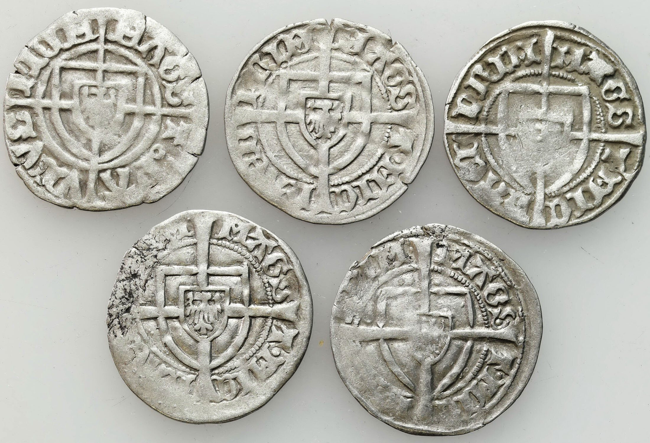 Zakon Krzyżacki. Michał I (1414–1422). Szeląg, zestaw 5 monet