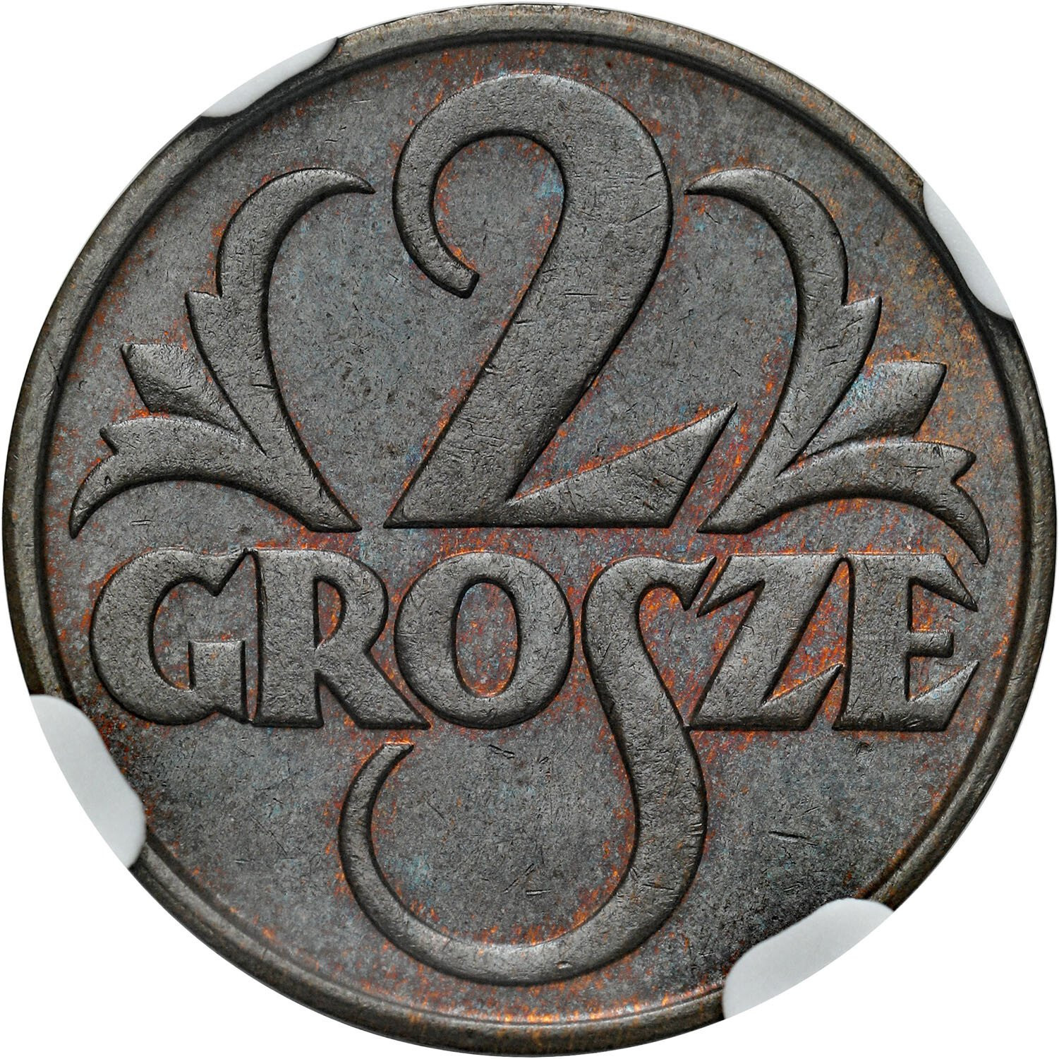 II RP. 2 grosze 1932 NGC MS65 BN (2 MAX) - RZADKI ROCZNIK