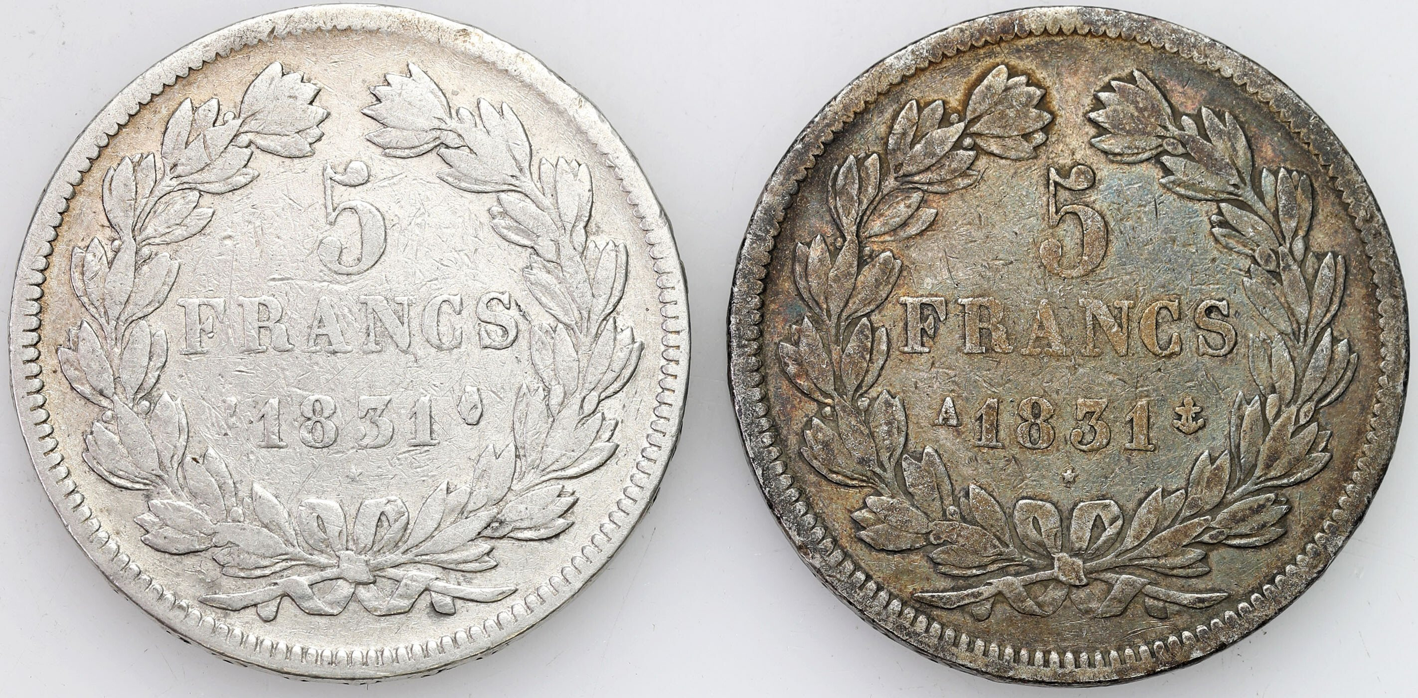 Francja. Louis Philippe I. 5 franków 1831, zestaw 2 sztuk