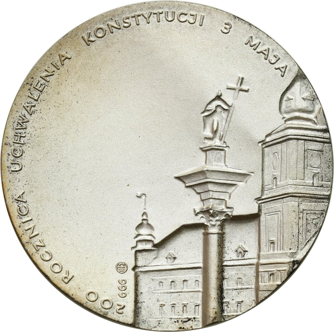 Medal. Jan Paweł II, 200 rocznica uchwalenia Konstytucji 3 maja, srebro