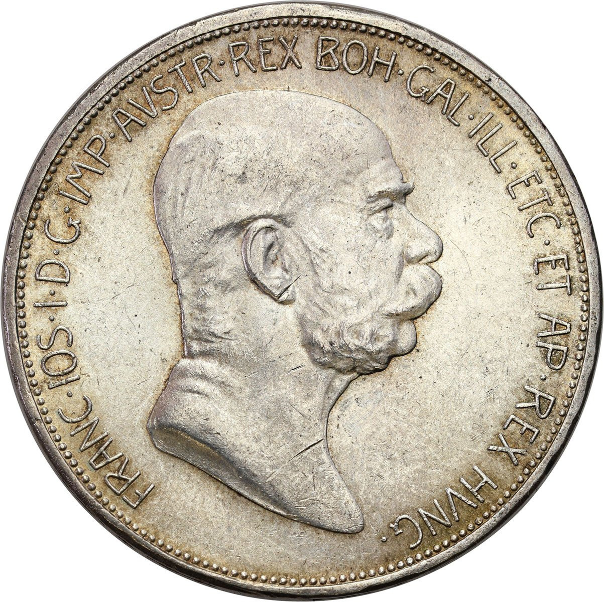 Austria. Franciszek Józef I. 5 koron 1908, Wiedeń – PIĘKNE