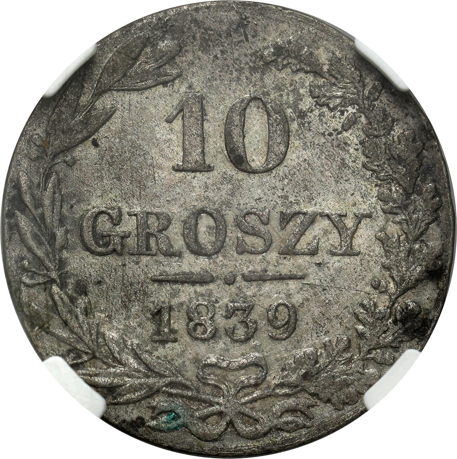Polska XIX w./Rosja. Mikołaj I.10 groszy 1839 Warszawa NGC AU53