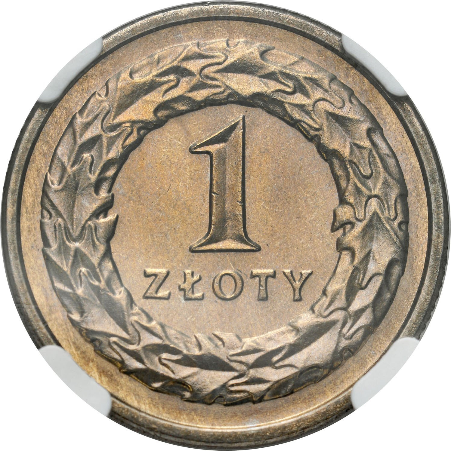 III RP. 1 złoty 1990, NGC MS67 – PIĘKNE