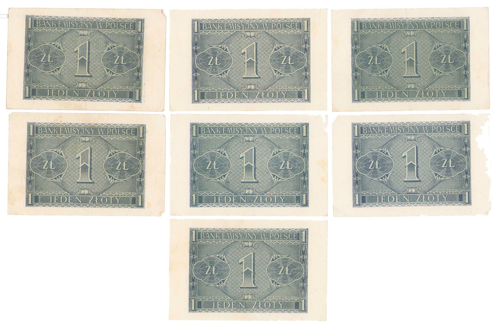 1 złoty 1941, zestaw 7 sztuk