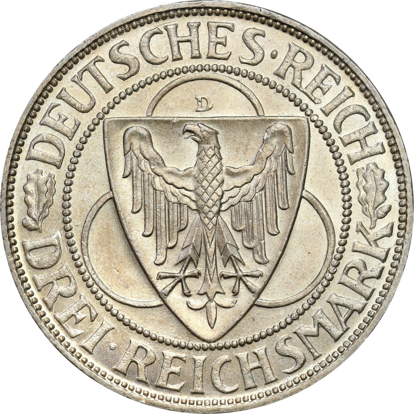 Niemcy, Weimar. 3 marki 1930 D, Monachium - PIĘKNE