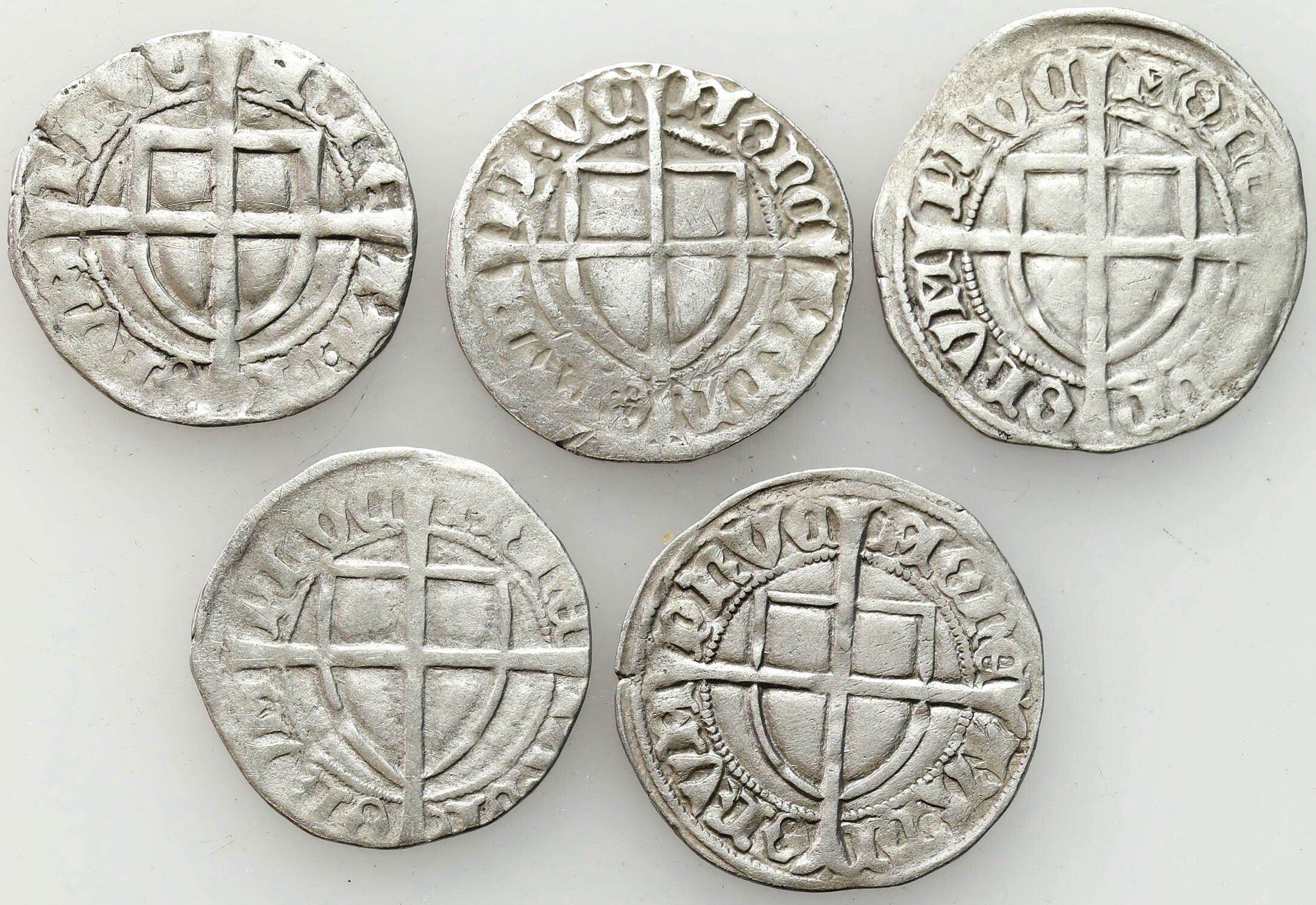 Zakon Krzyżacki. Michał I (1414–1422). Szeląg, zestaw 5 monet