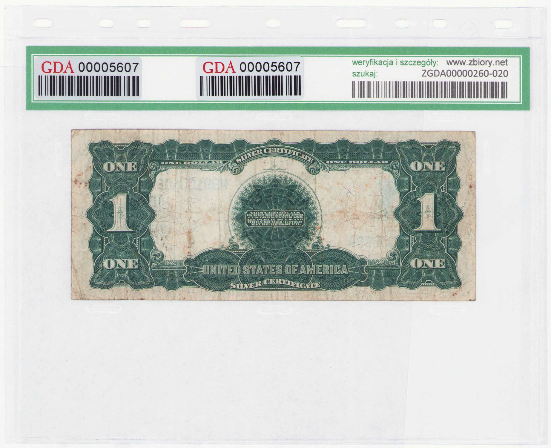 USA. 1 dolar 1899 Silver Certificate, GDA 15 - RZADKIE