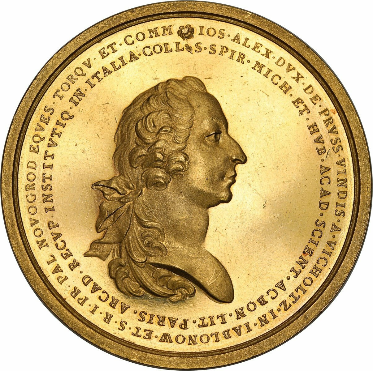 Poniatowski. ZŁOTY medal nagrodowy Towarzystwa Naukowego Jabłonowskiego wagi 23 dukatów – JEDYNY
