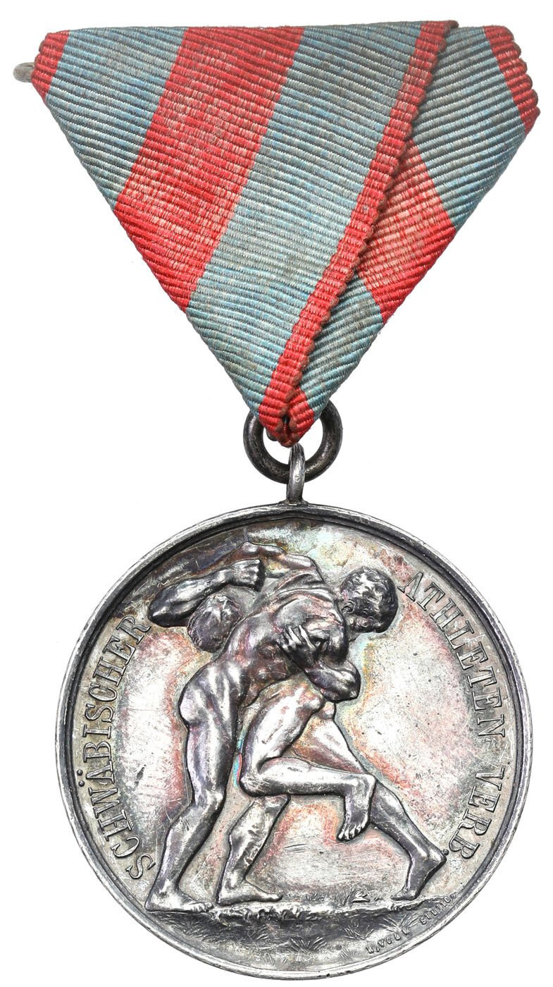 Niemcy. Medal sportowy - zapasy, srebro