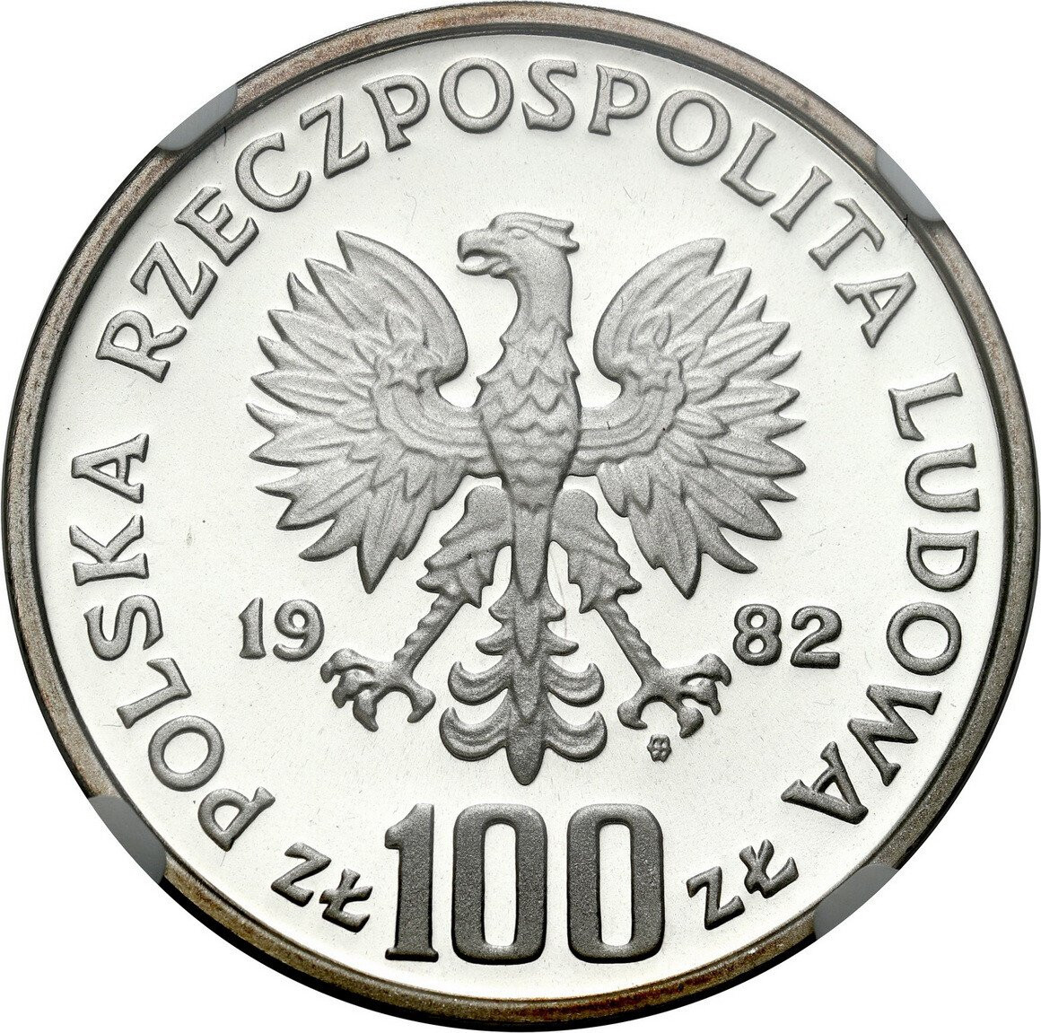 PRL. 100 złotych 1982, Bocian NGC MS69 ULTRA CAMEO (2MAX) - WSPANIAŁE 