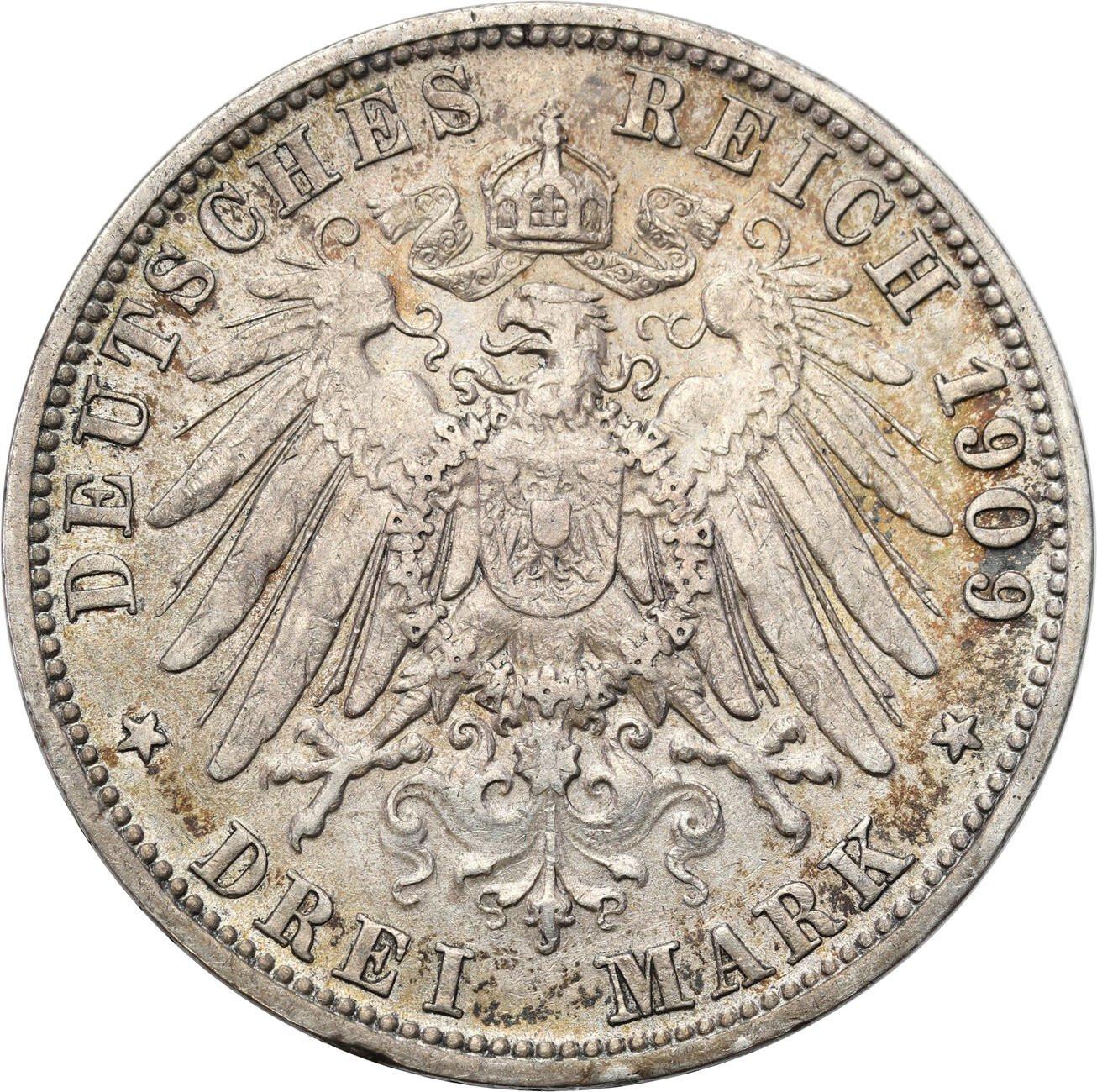 Niemcy, Prusy. Wilhelm II (1888–1918). 3 marki 1909, Berlin