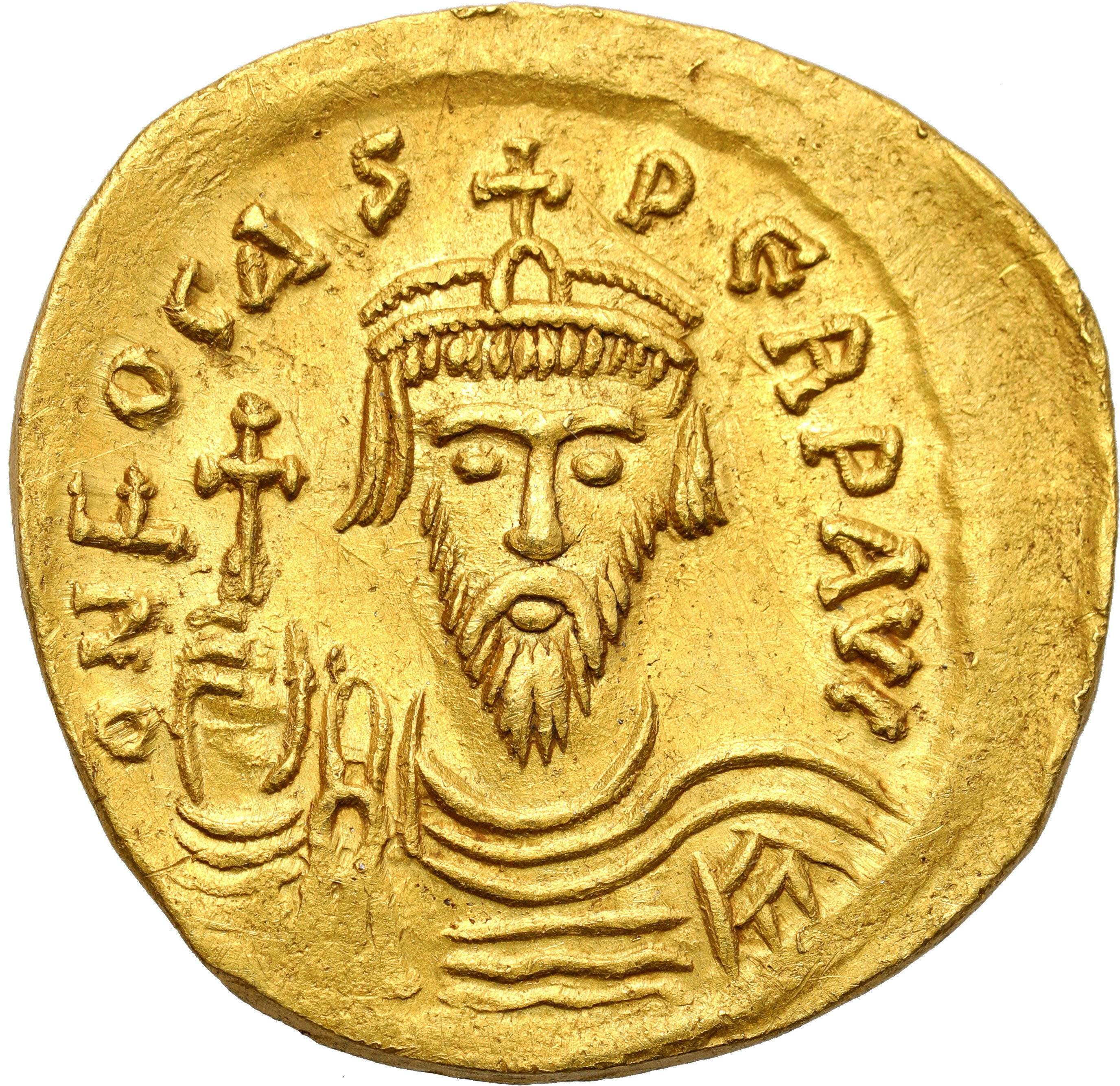 Bizancjum. Focas (602-610). Solidus 607-609, Konstantynopol - PIĘKNY