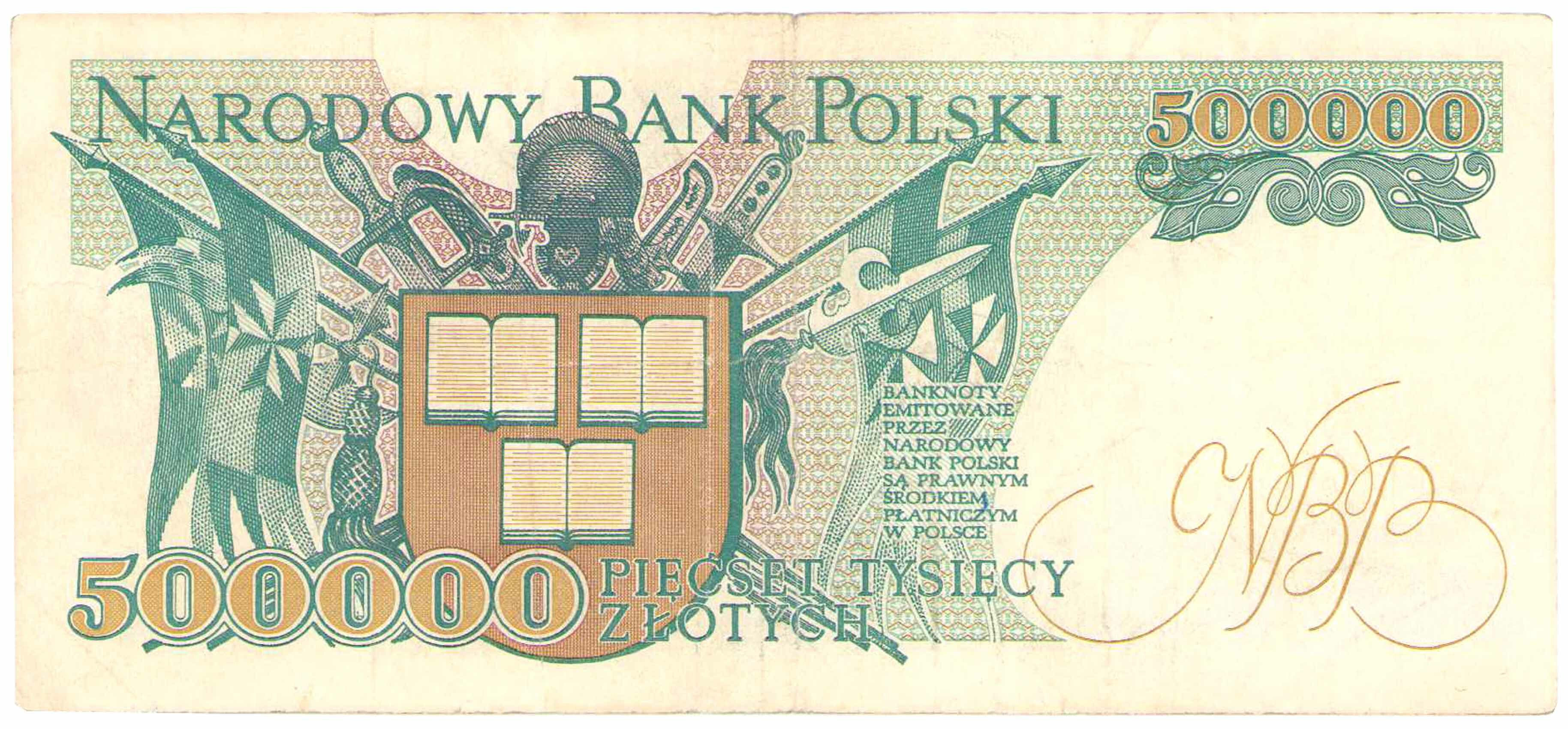 500.000 złotych 1990 seria A - RZADKI