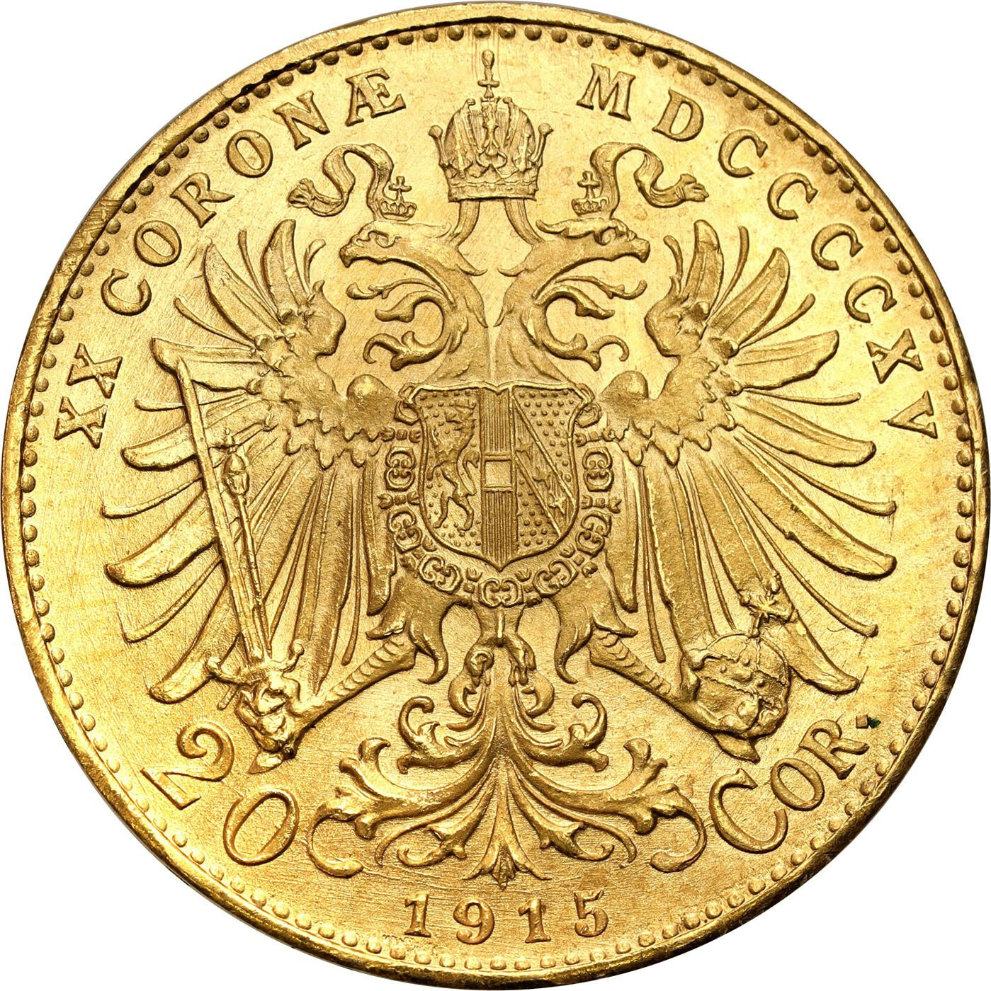 Austria. 20 koron 1915, Wiedeń - NOWE BICIE