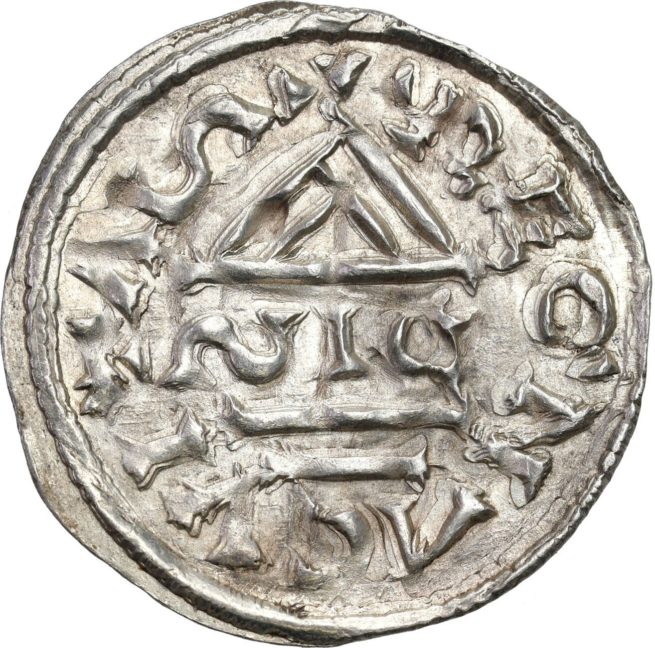 Niemcy, Bawaria, Ratyzbona. Henryk II Kłótnik 955–976 / 985–995. Denar - PIĘKNY