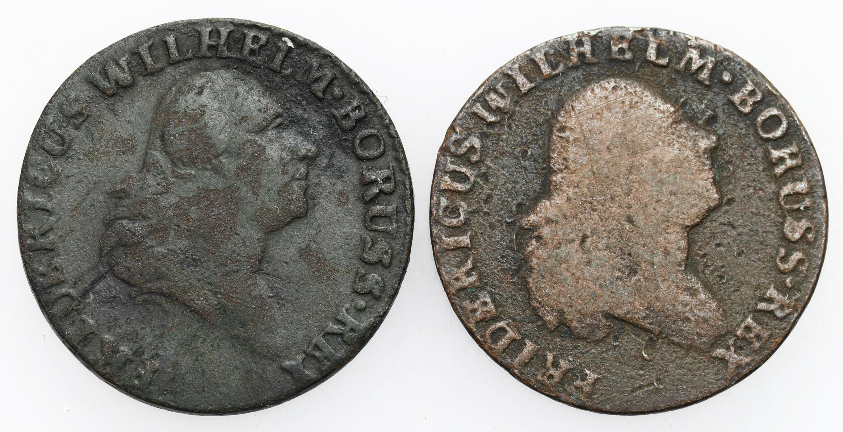 Zabór pruski, Prusy Południowe. Fryderyk Wilhelm II (1786-1797). Grosz 1797 B, Wrocław, zestaw 2 monet
