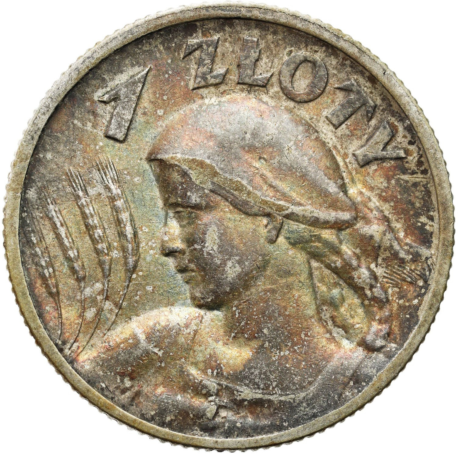 II RP. 1 złoty 1925, Londyn, kropka po dacie